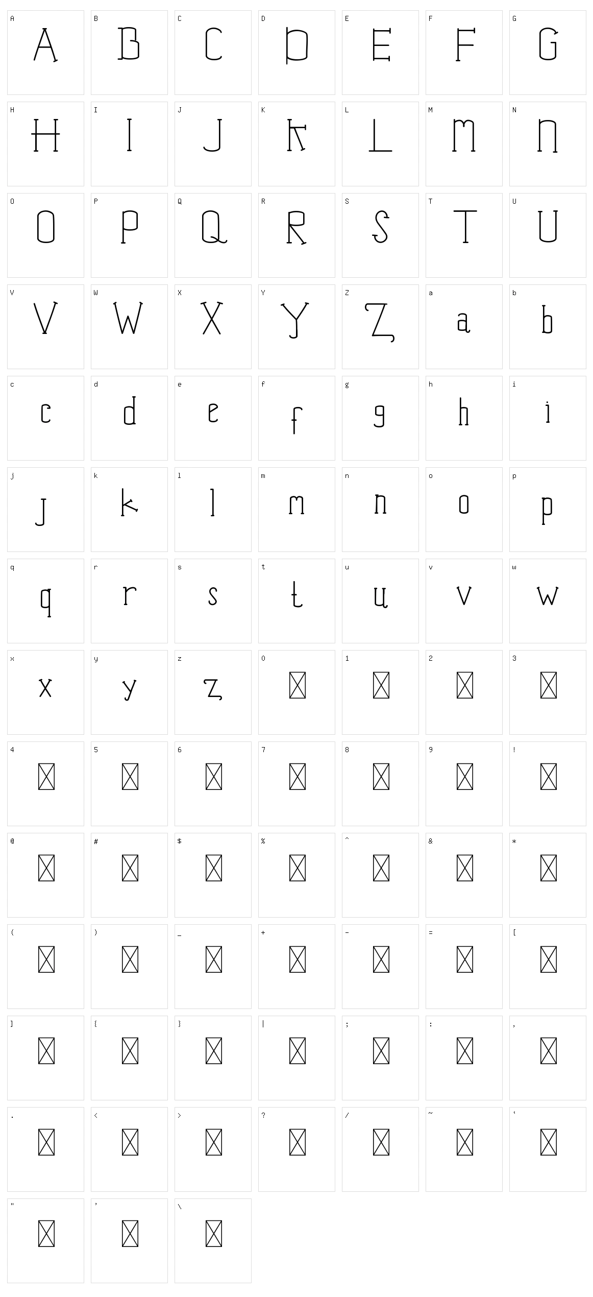 Jim Alistair Serif Character Set