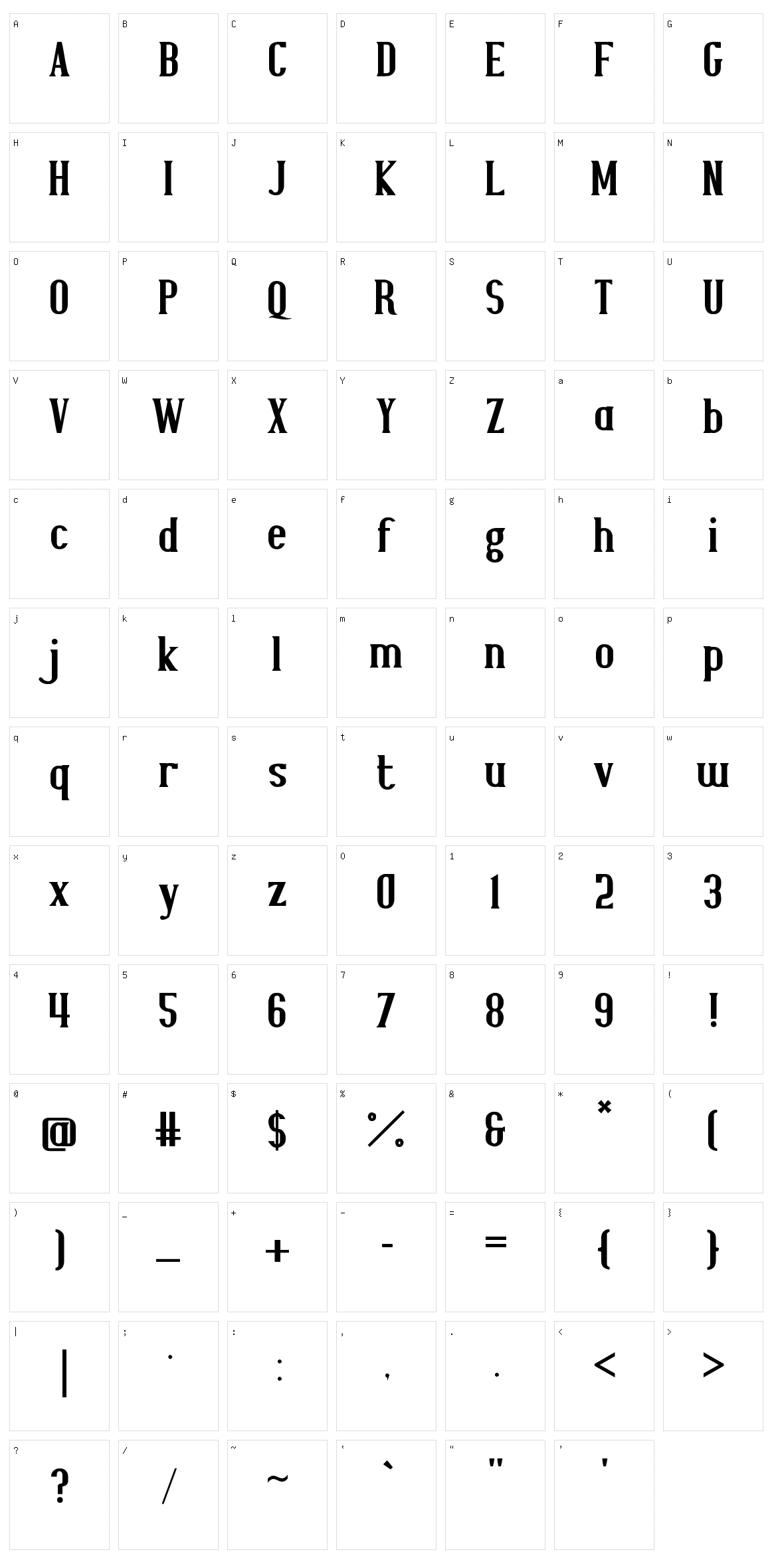 Joyeux Character Set