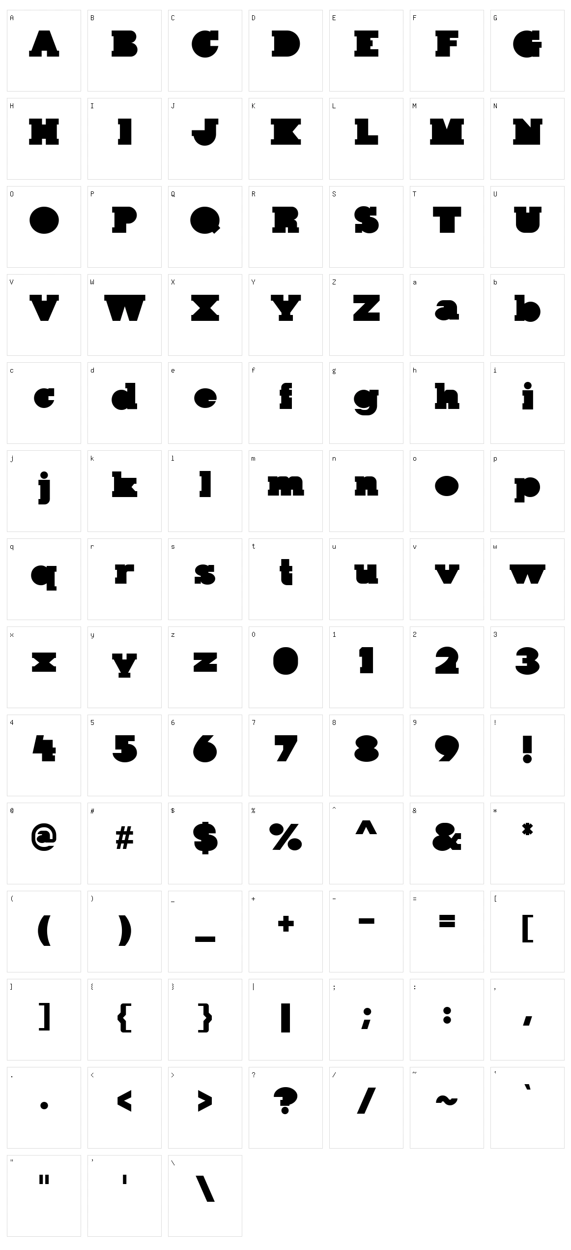 Kaine Block Character Set