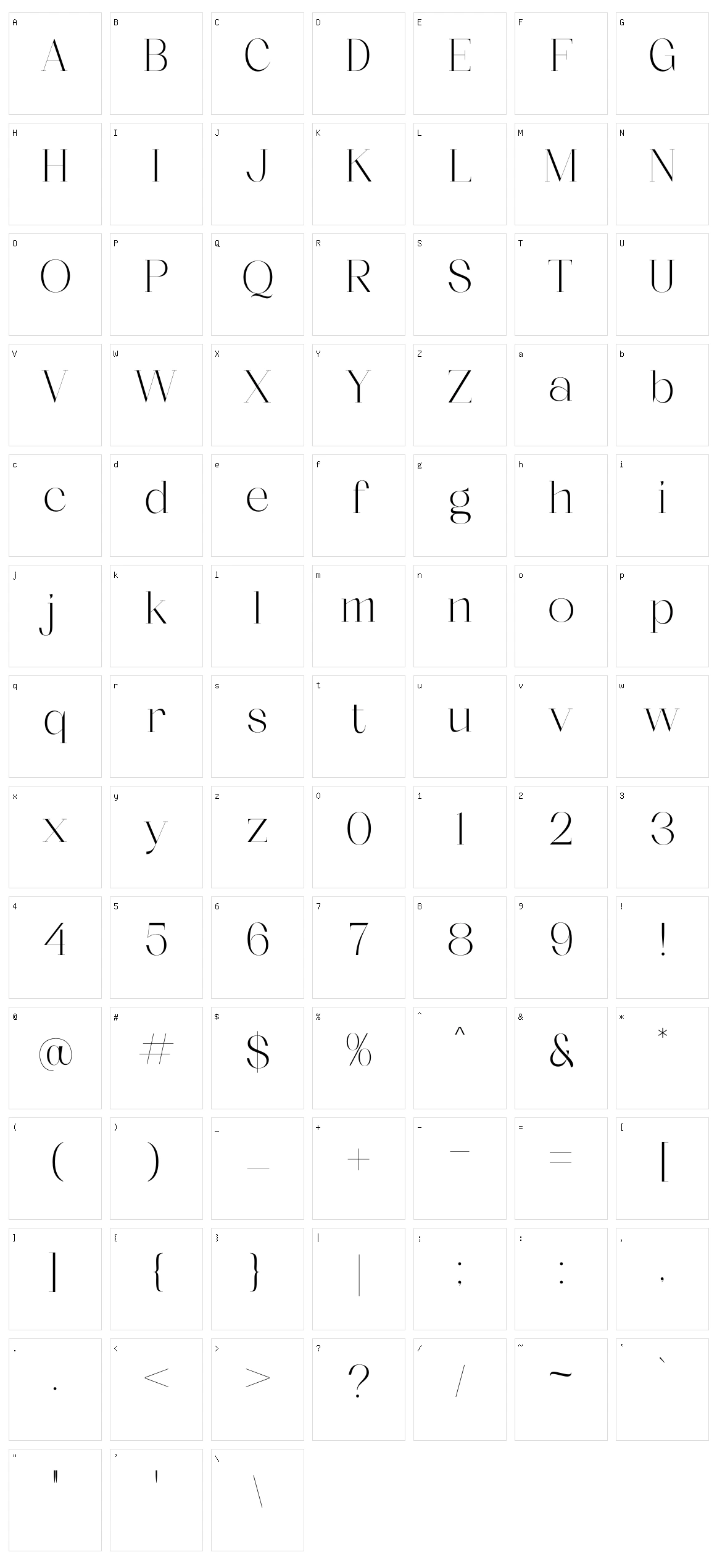 Kaldera Character Set