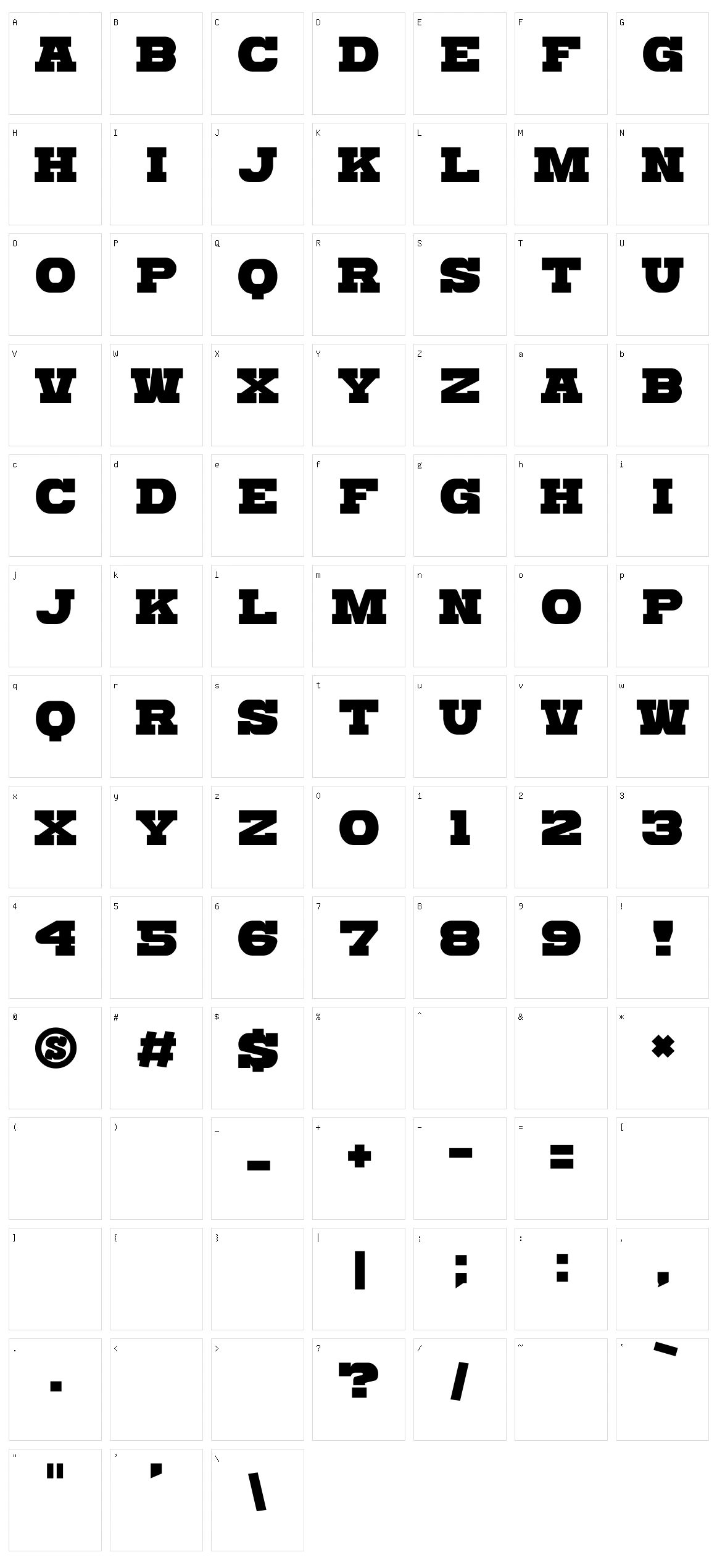 Katamari Serif Character Set