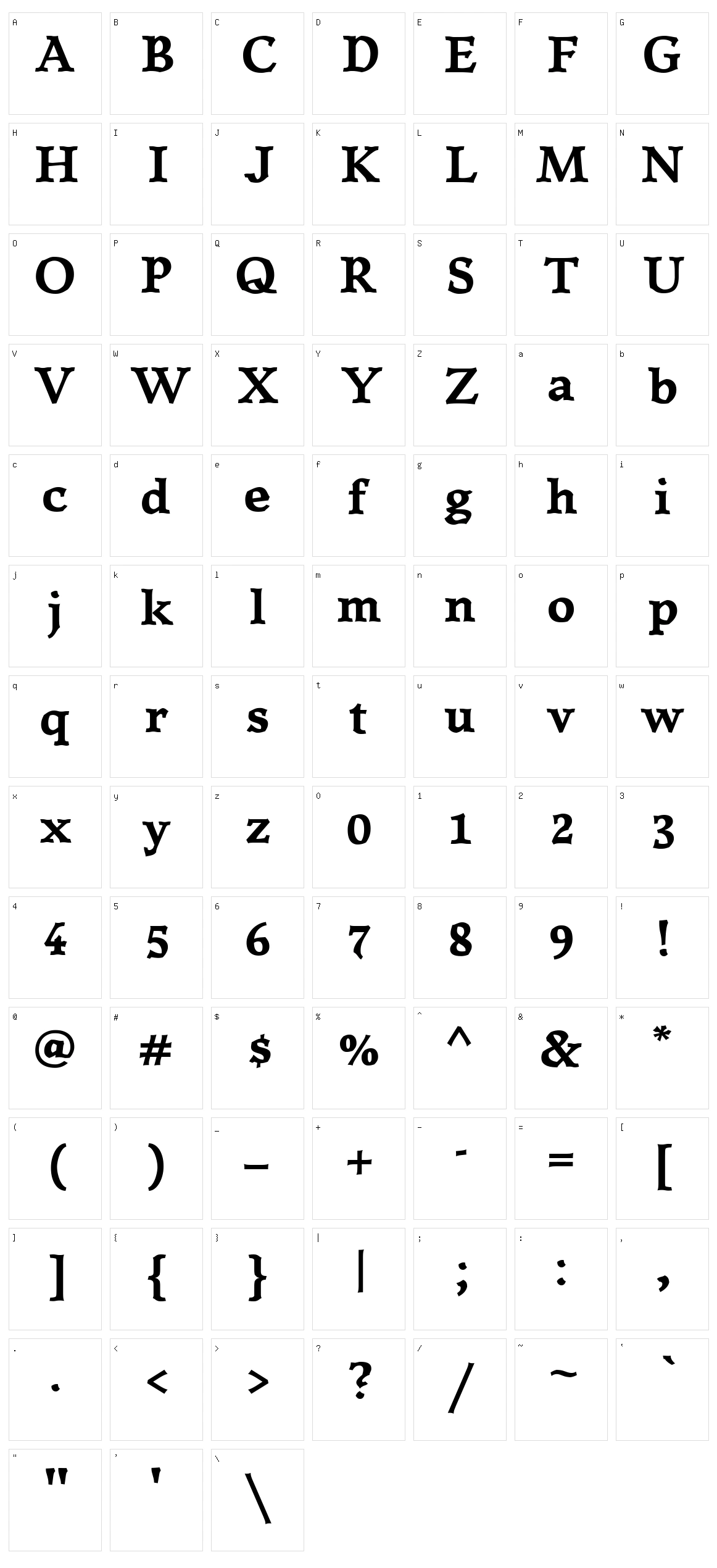 Killam Character Set