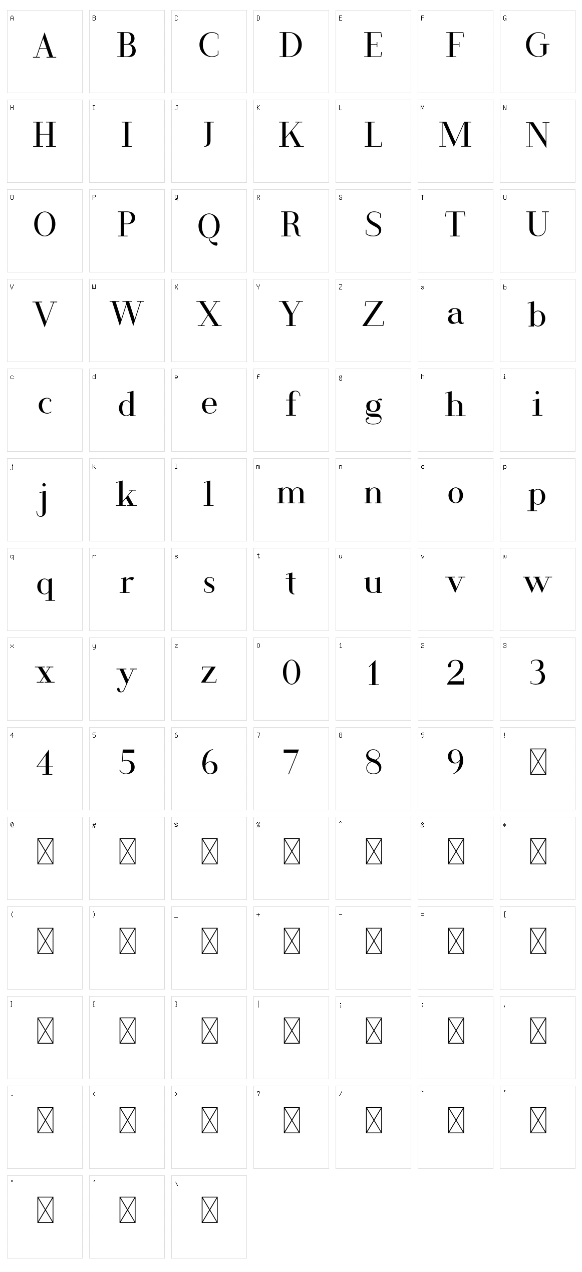 Koldby Character Set