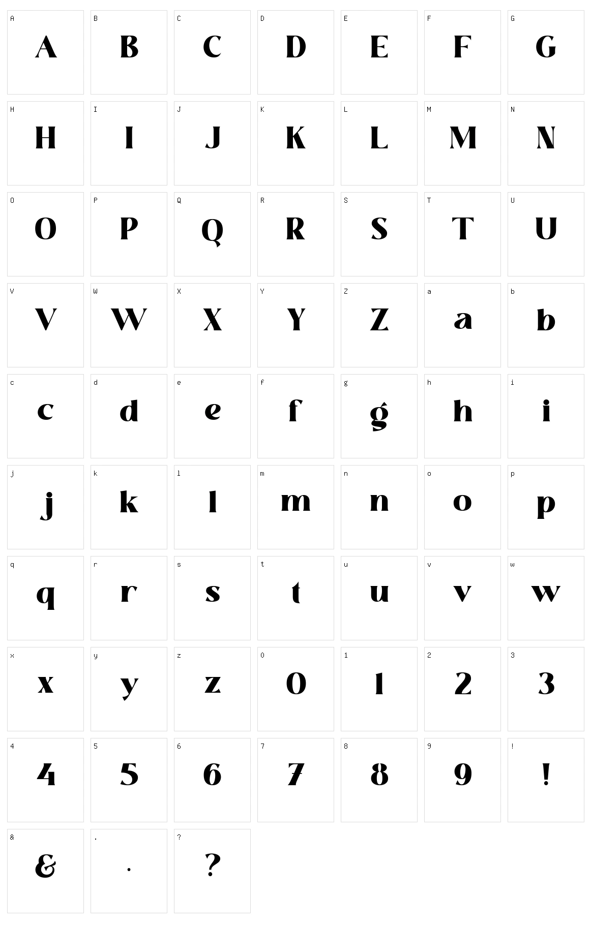 Kopitha Character Set