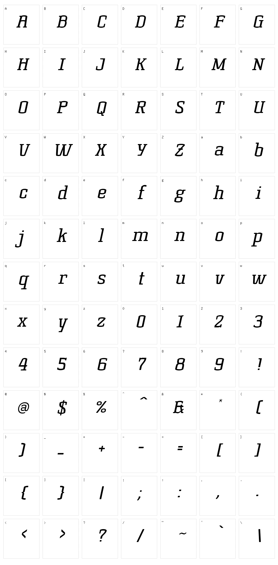 Korneuburg Slab Character Set