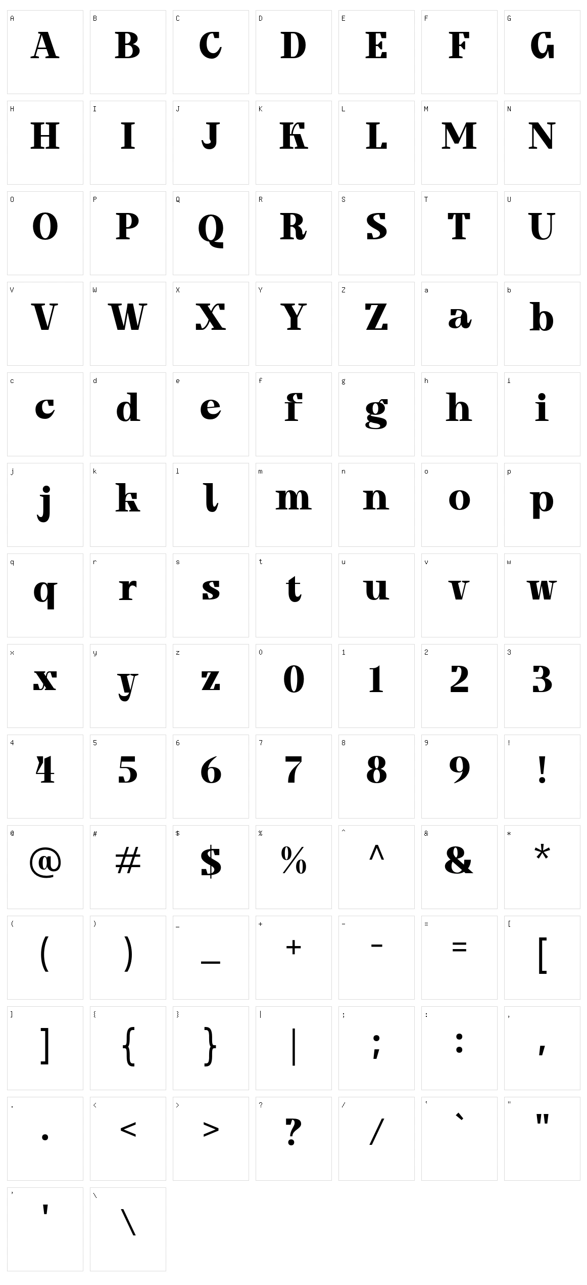 Kreftin Character Set