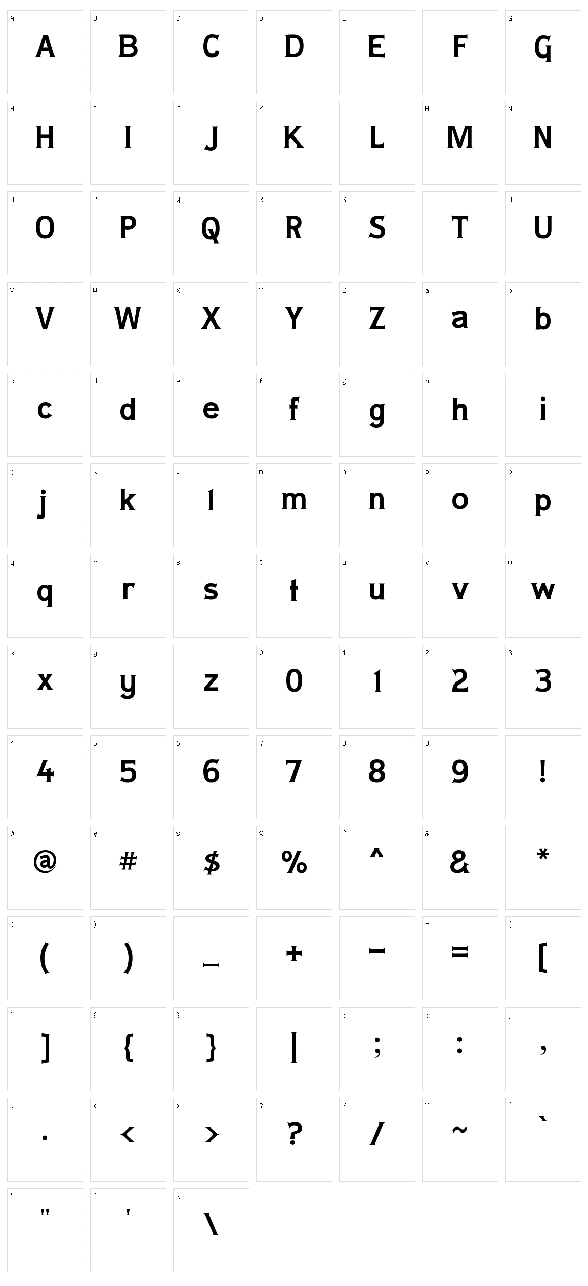 Lady Copra Character Set