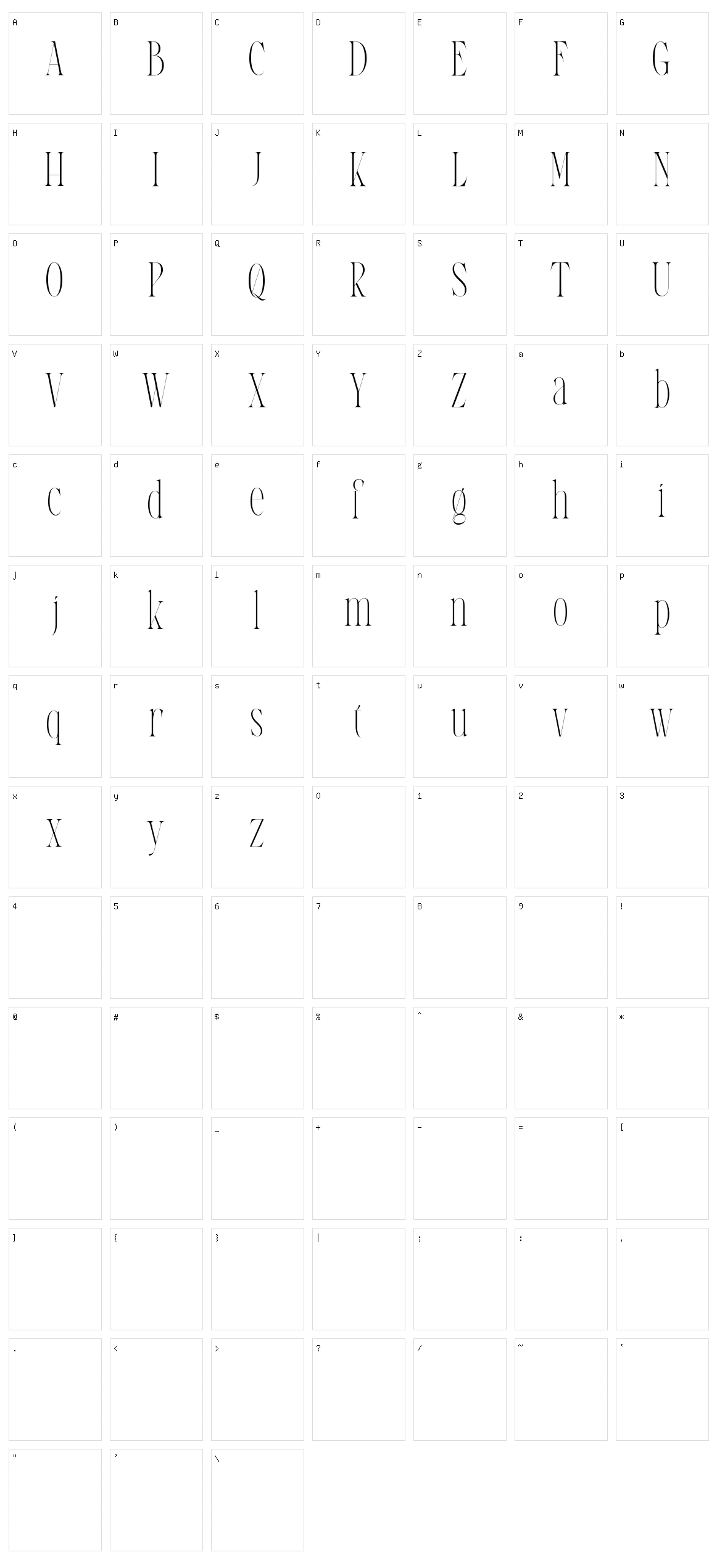 Lamour Character Set