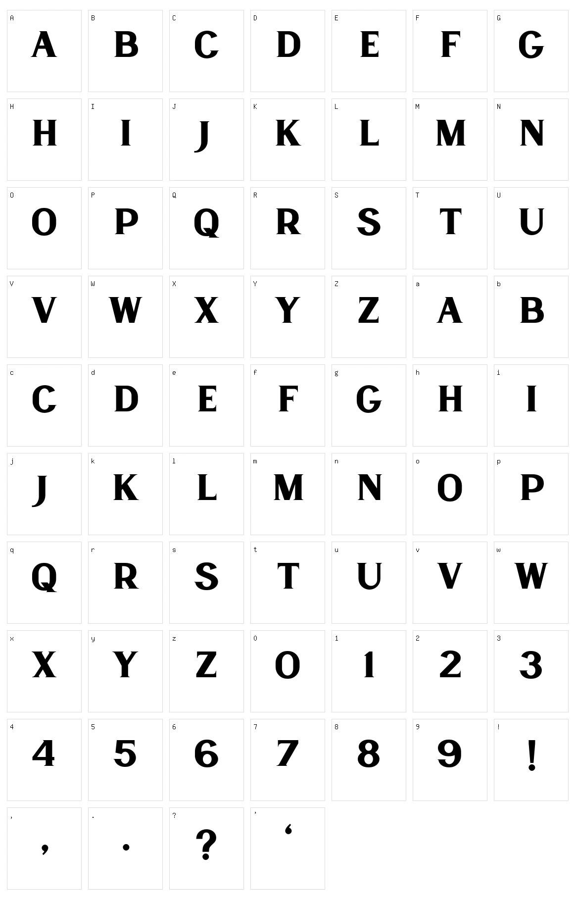 Lancaste Serif Character Set