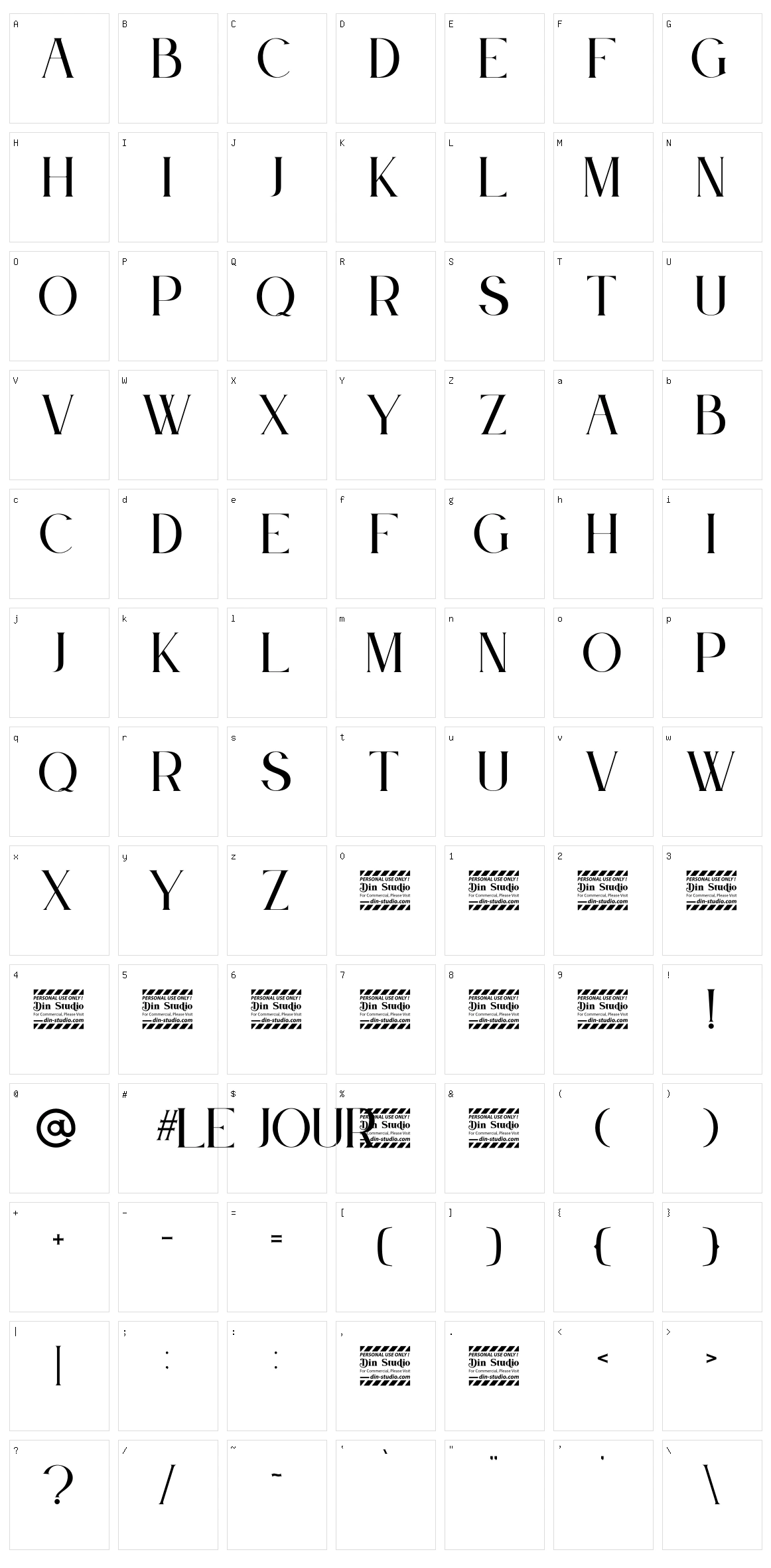 Le Jour Serif Character Set