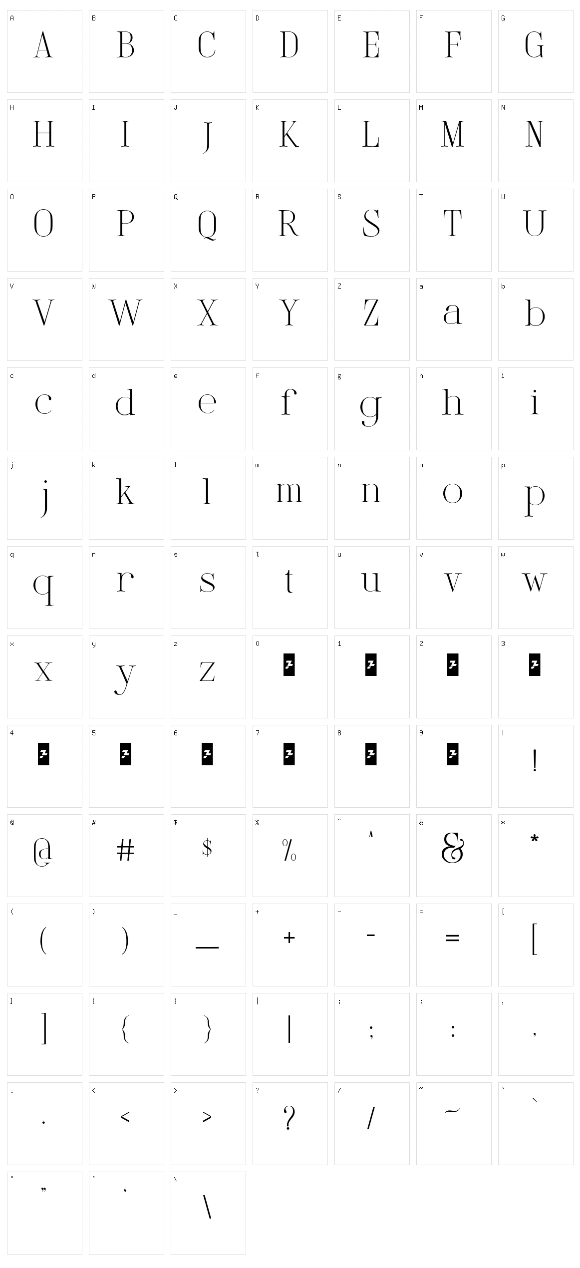 Lightly Sailler Character Set