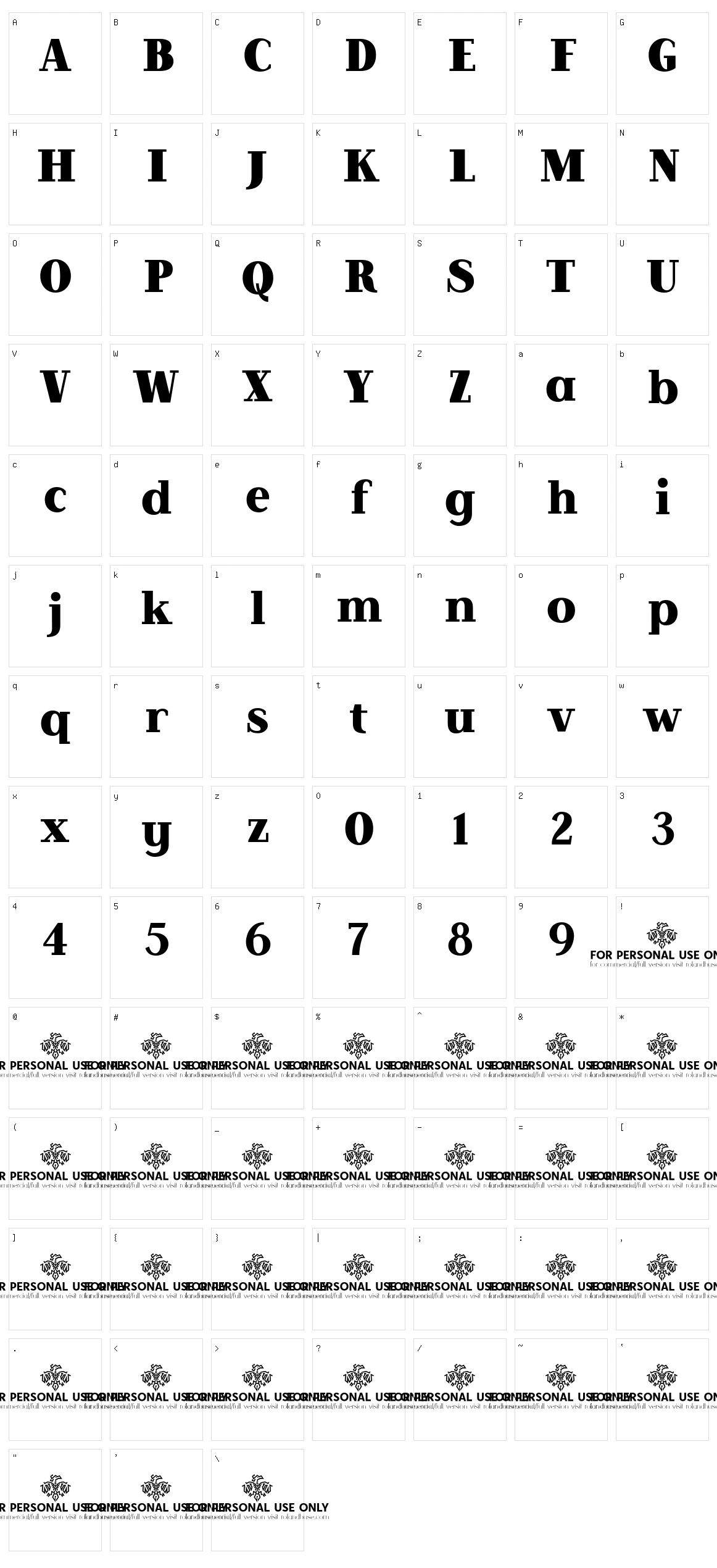 Lilac Block Character Set