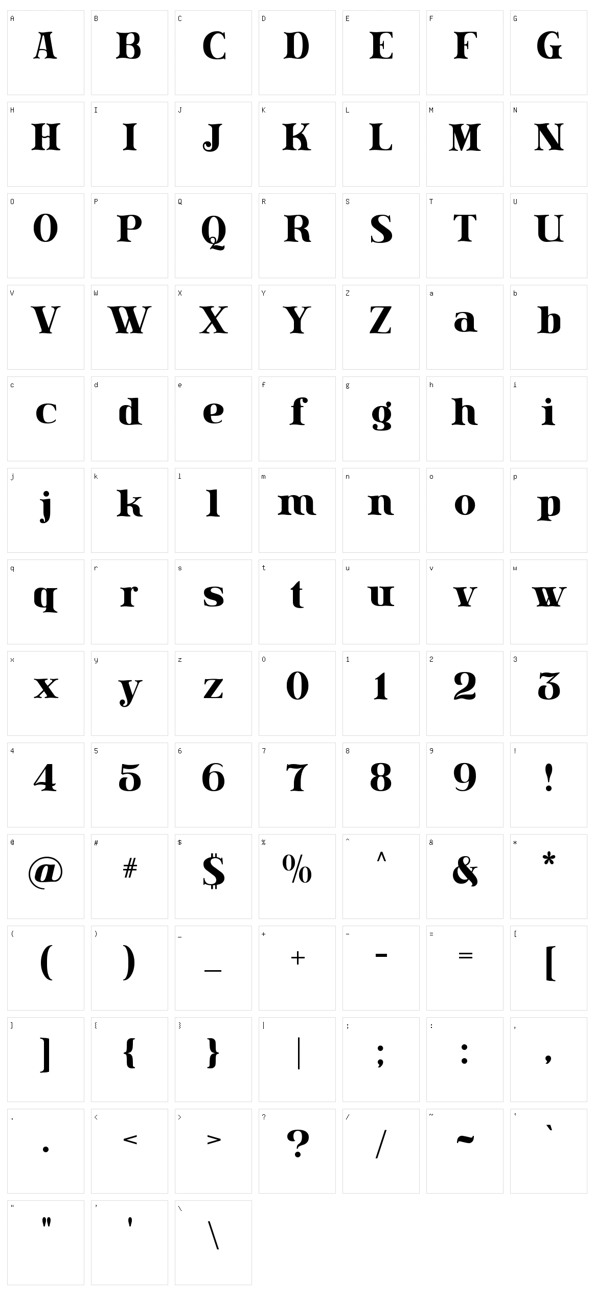 Lissain Character Set