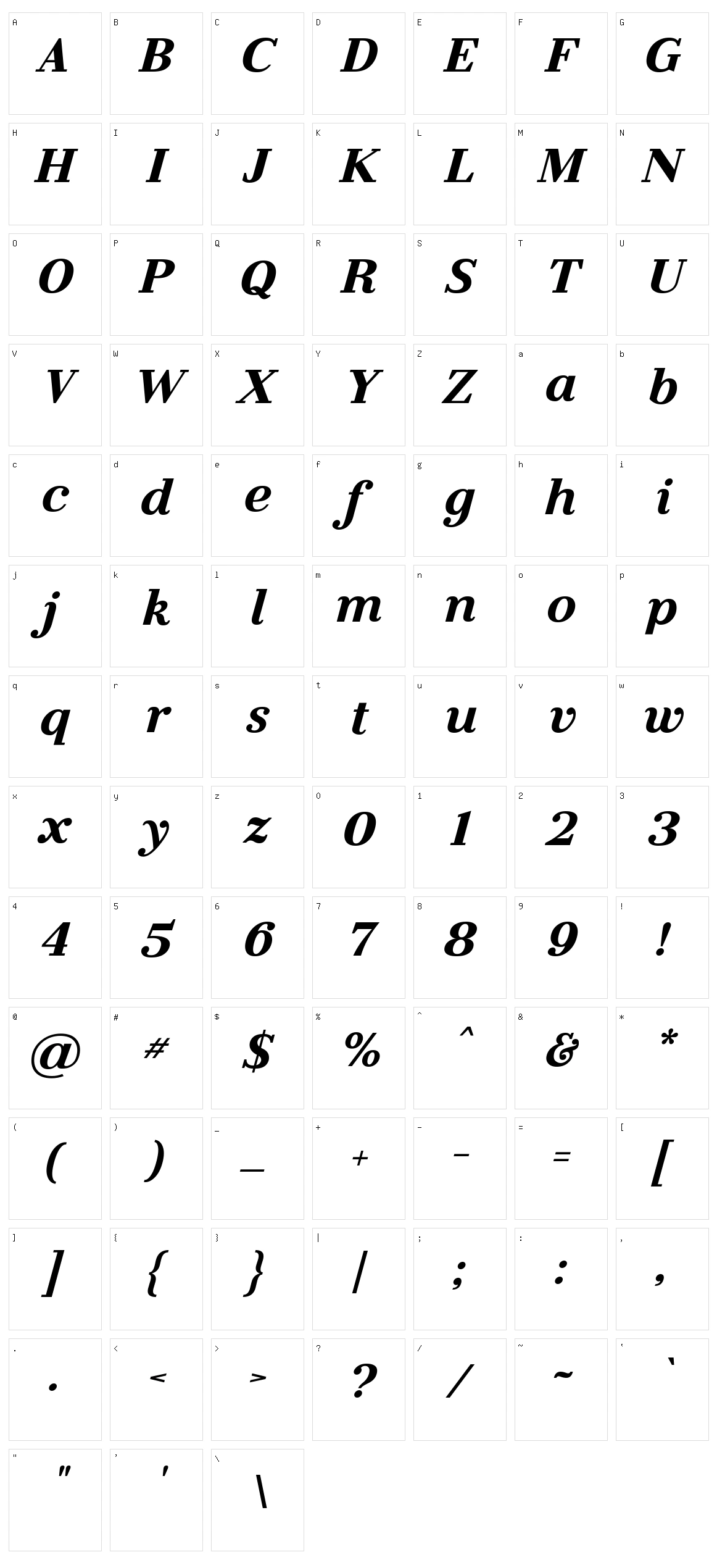 Litoland Character Set