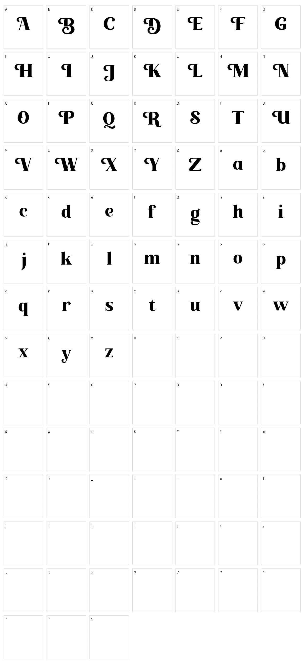 Longline Quart Character Set