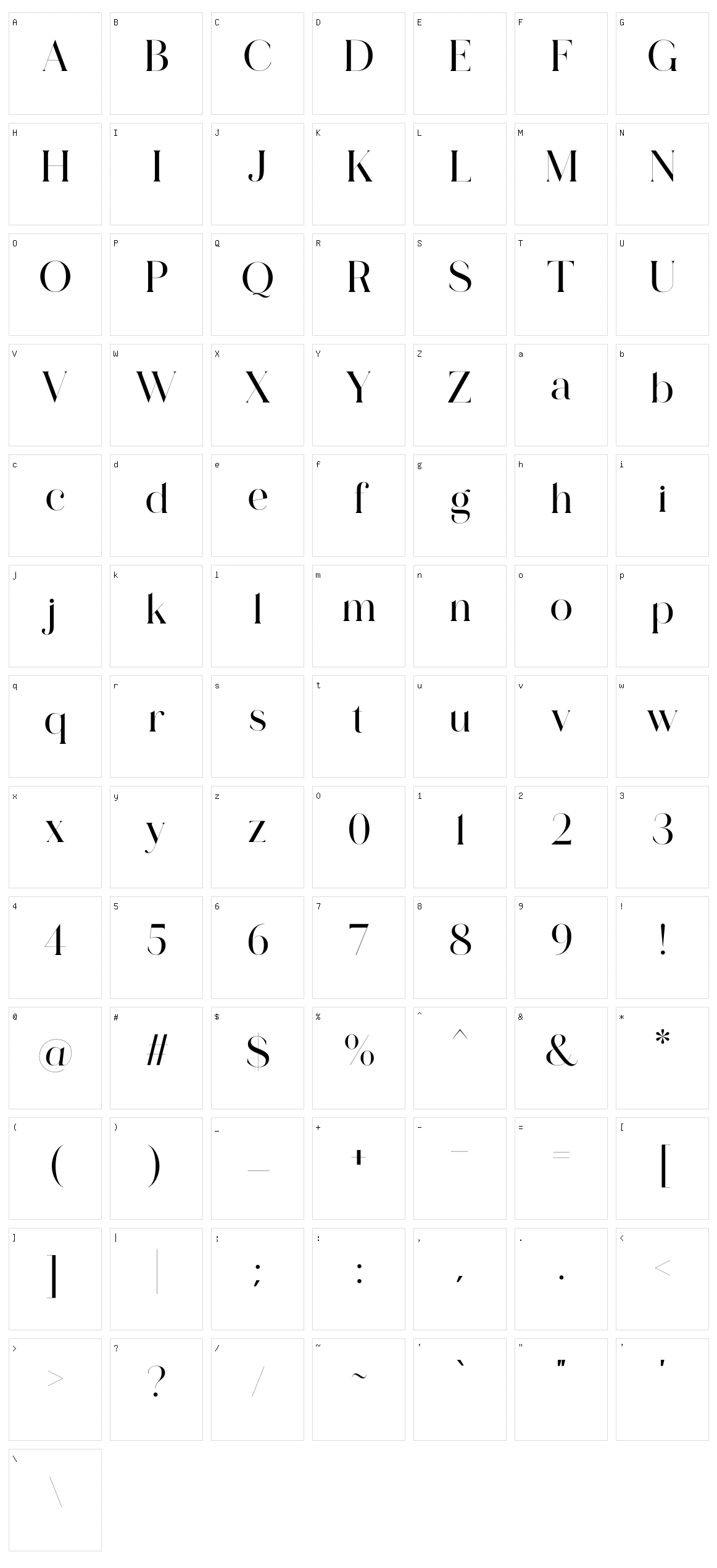 Lostgun Plus Character Set