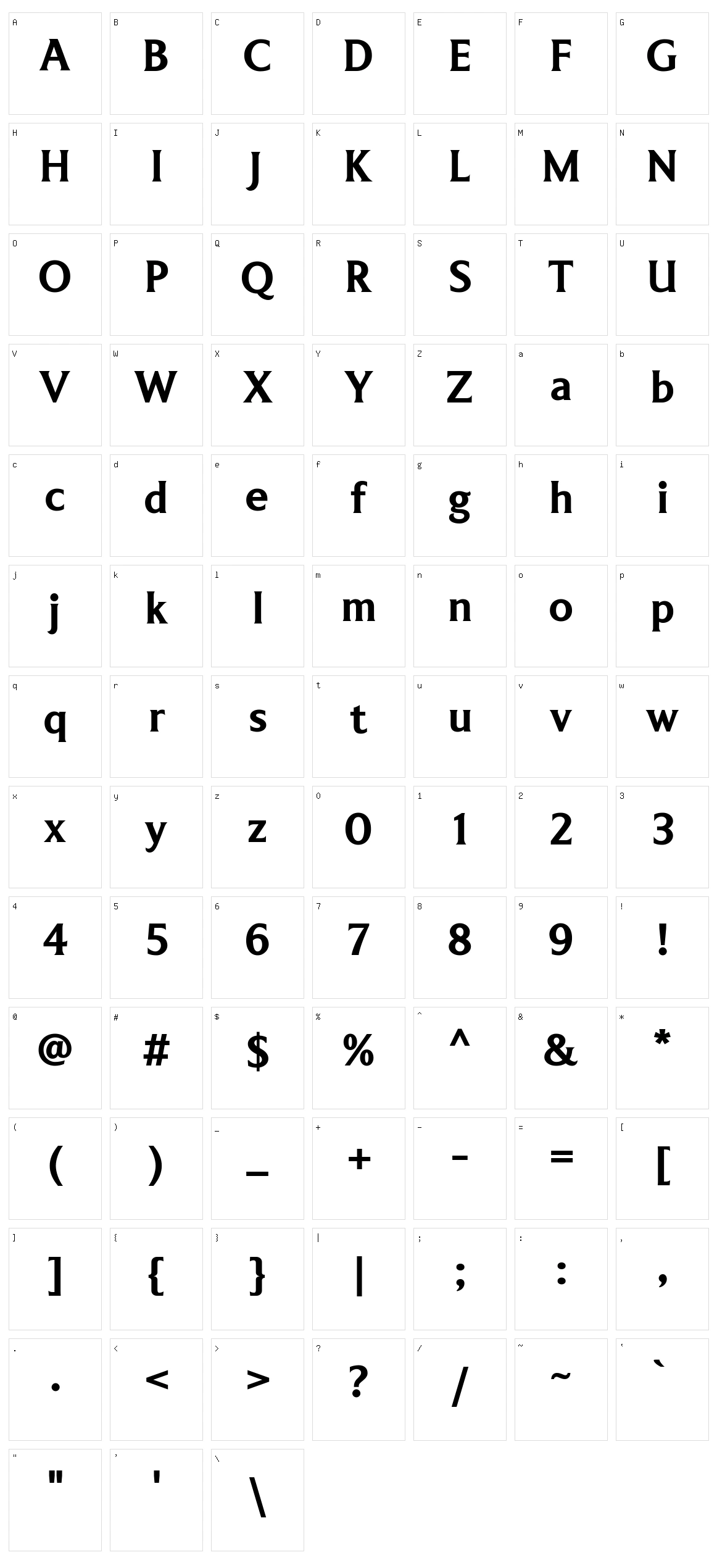 LT Museum Character Set