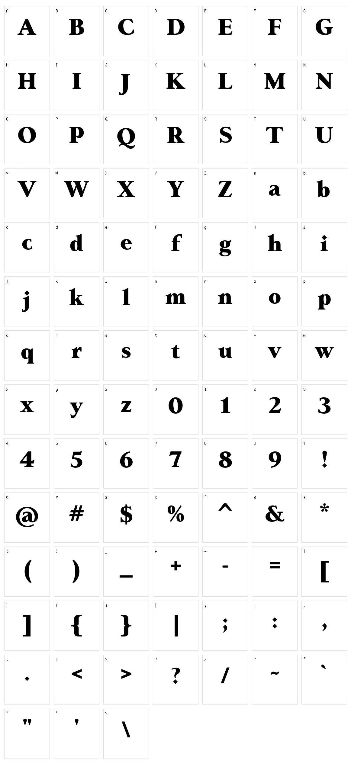 LT Remark Character Set