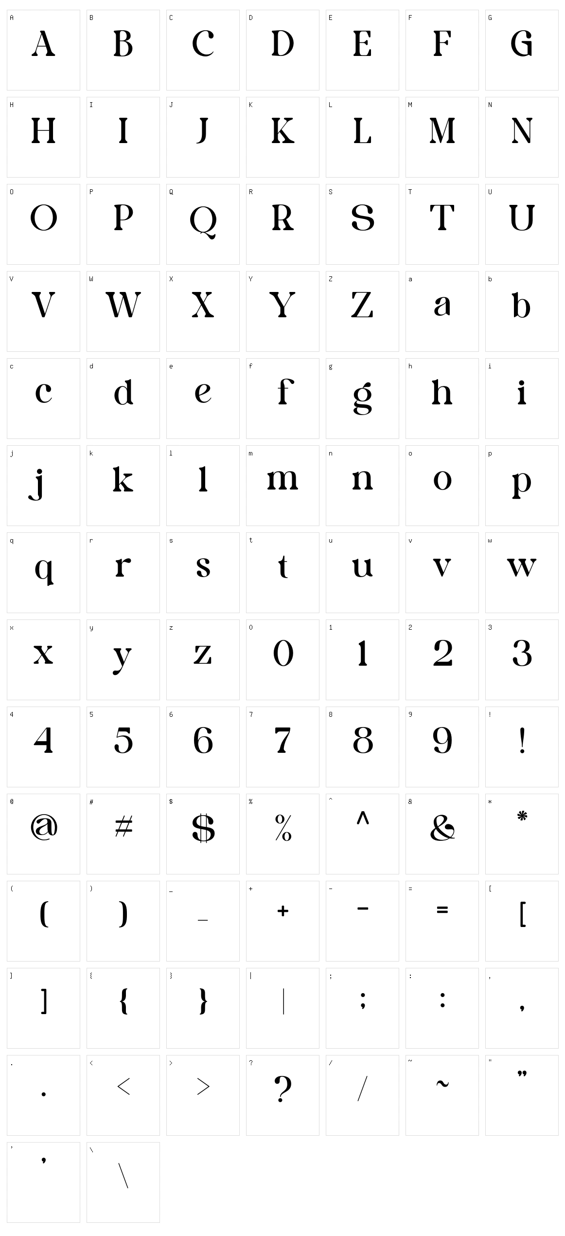 Lumina Character Set
