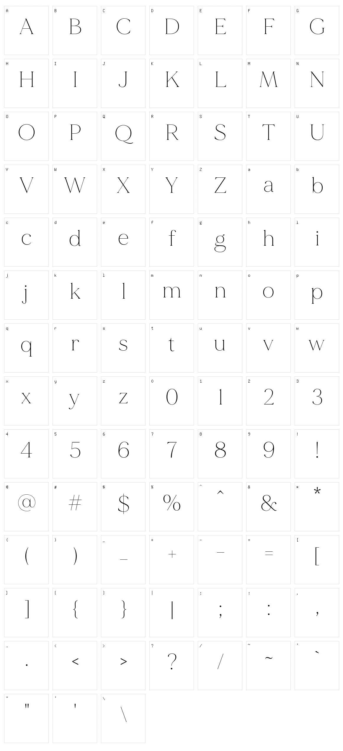 MADE Mirage Character Set
