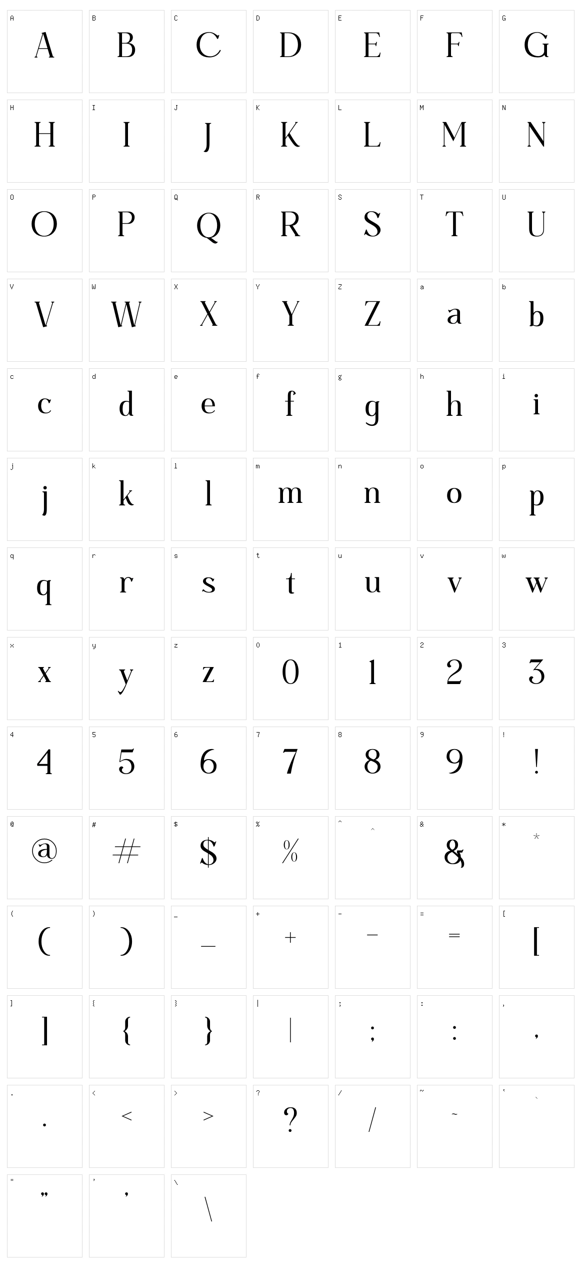 Madeline Character Set