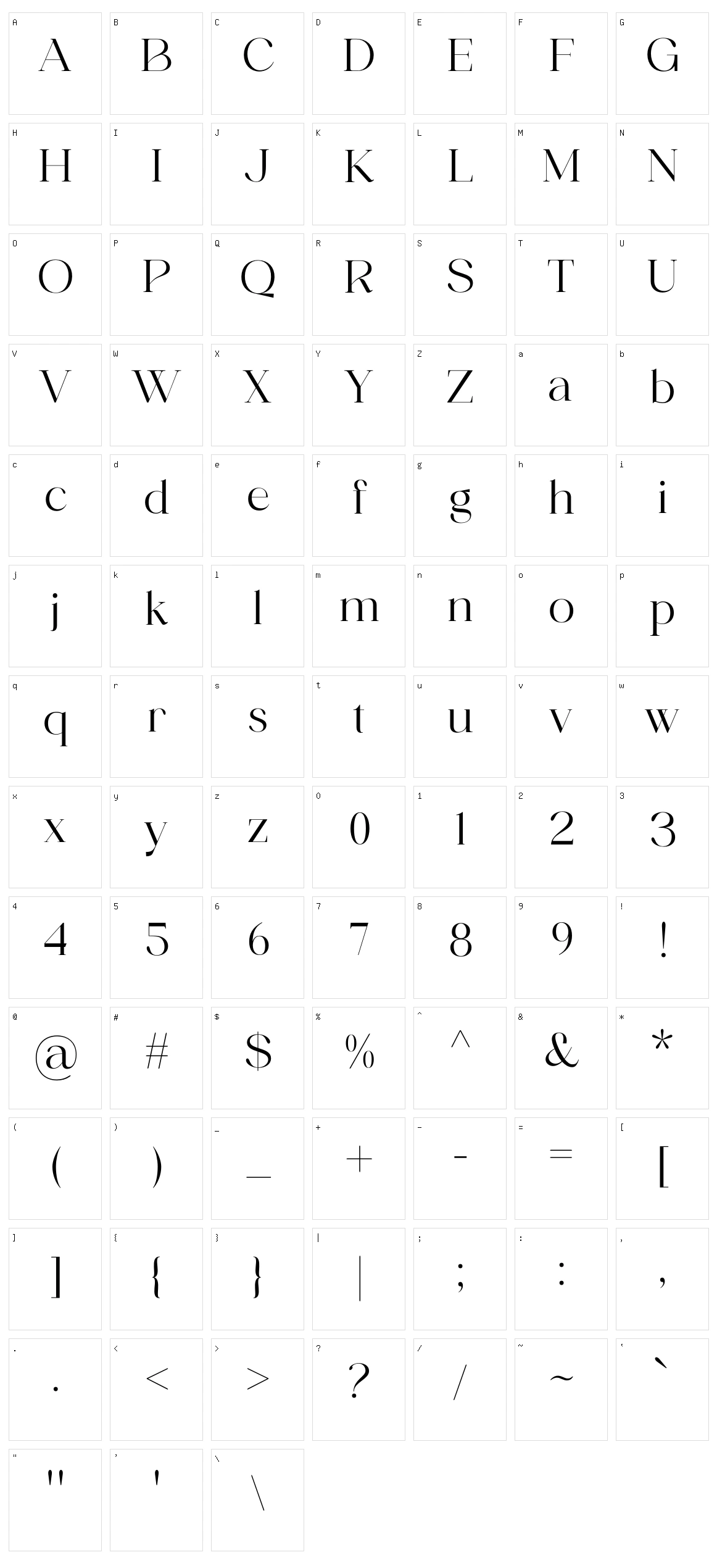 Mafisha Character Set