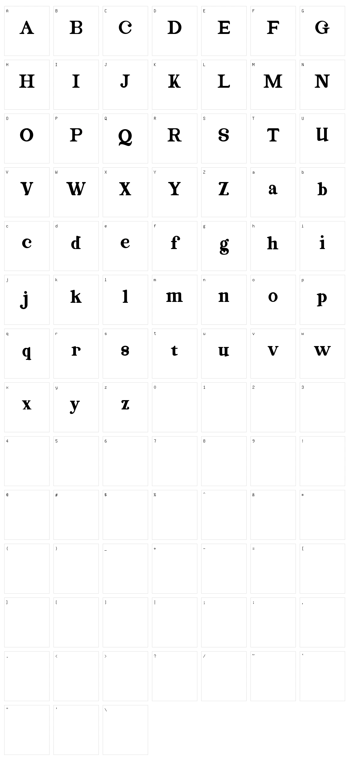 Magazine Character Set