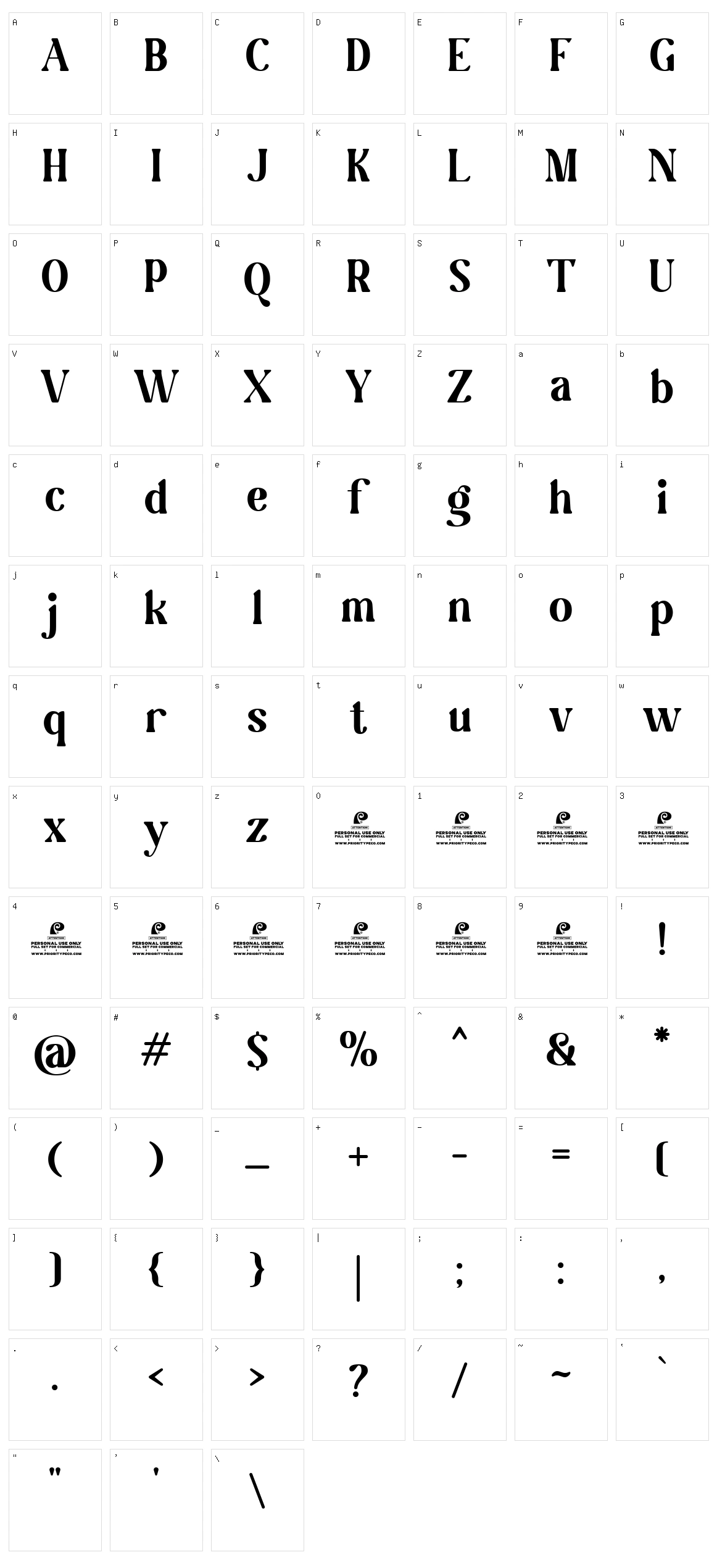 Magilio Character Set