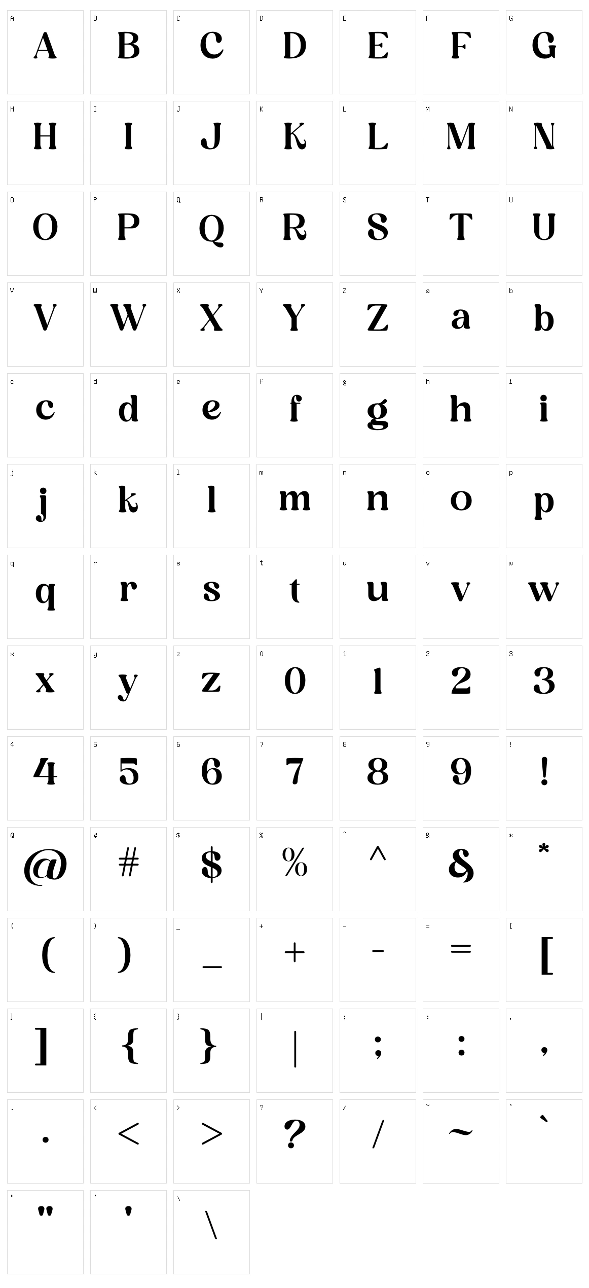 Magisho Character Set