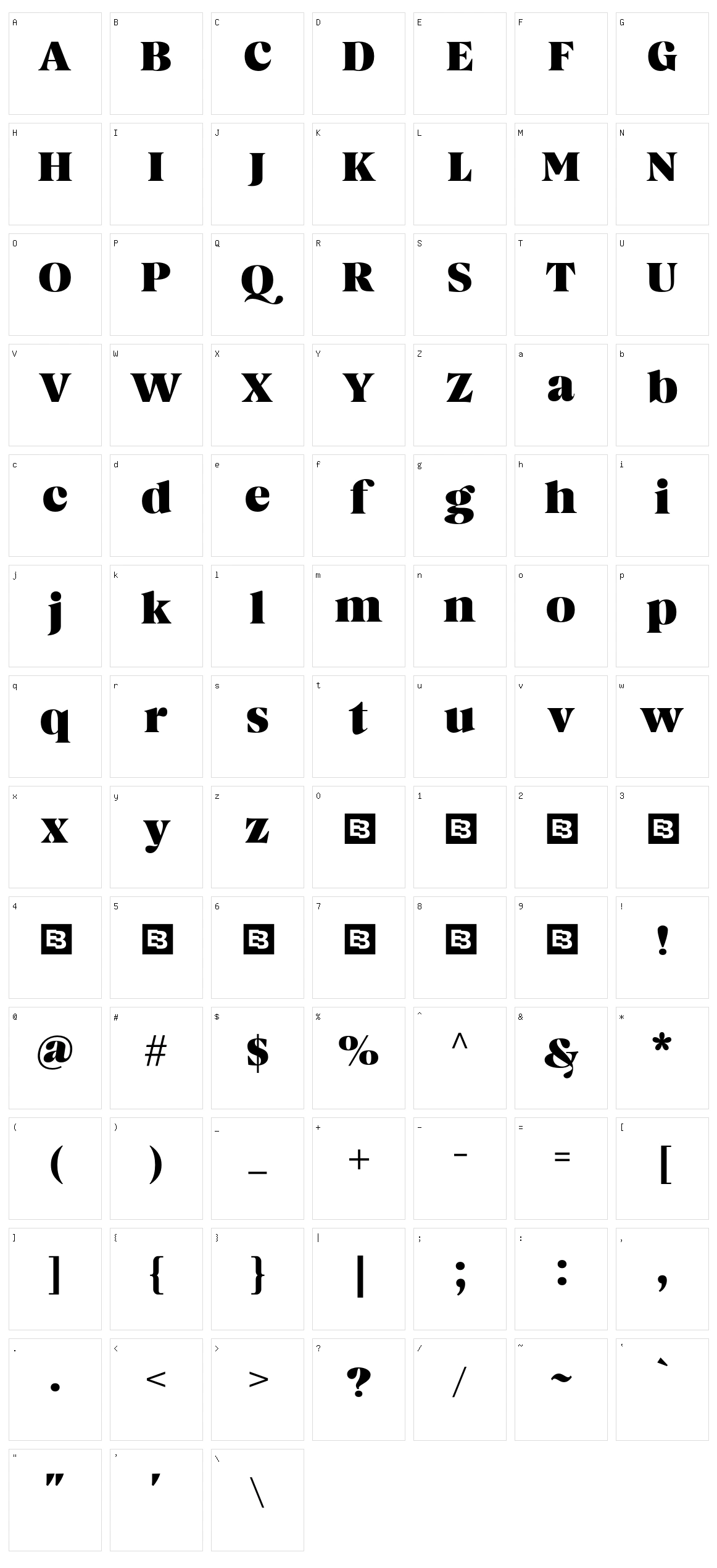 Magnivera Character Set