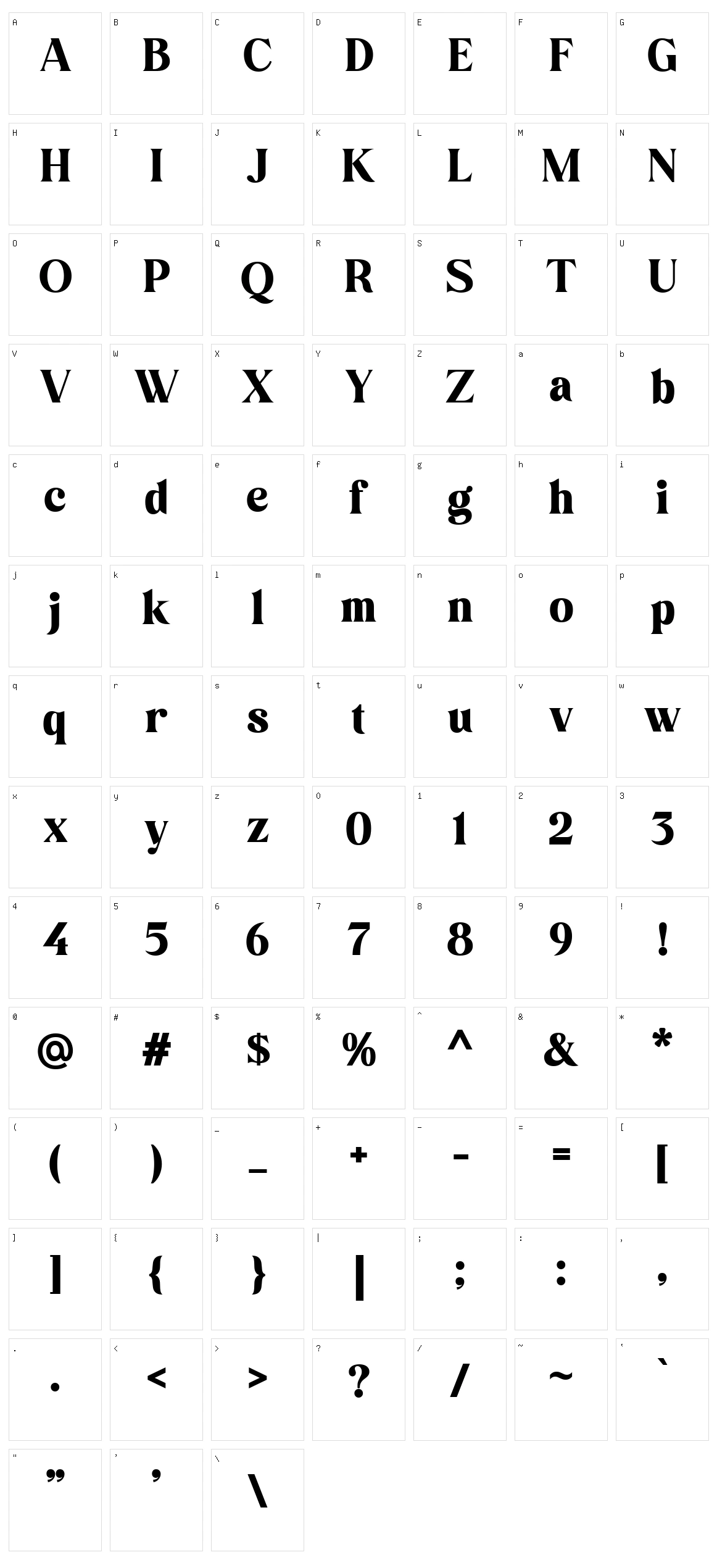 Mars Brands Character Set