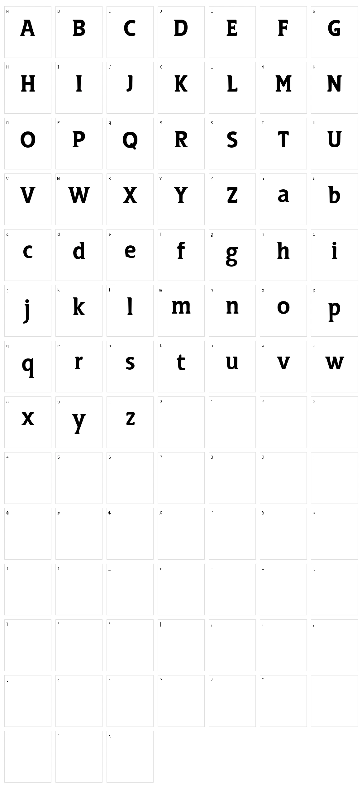 Masitro Character Set