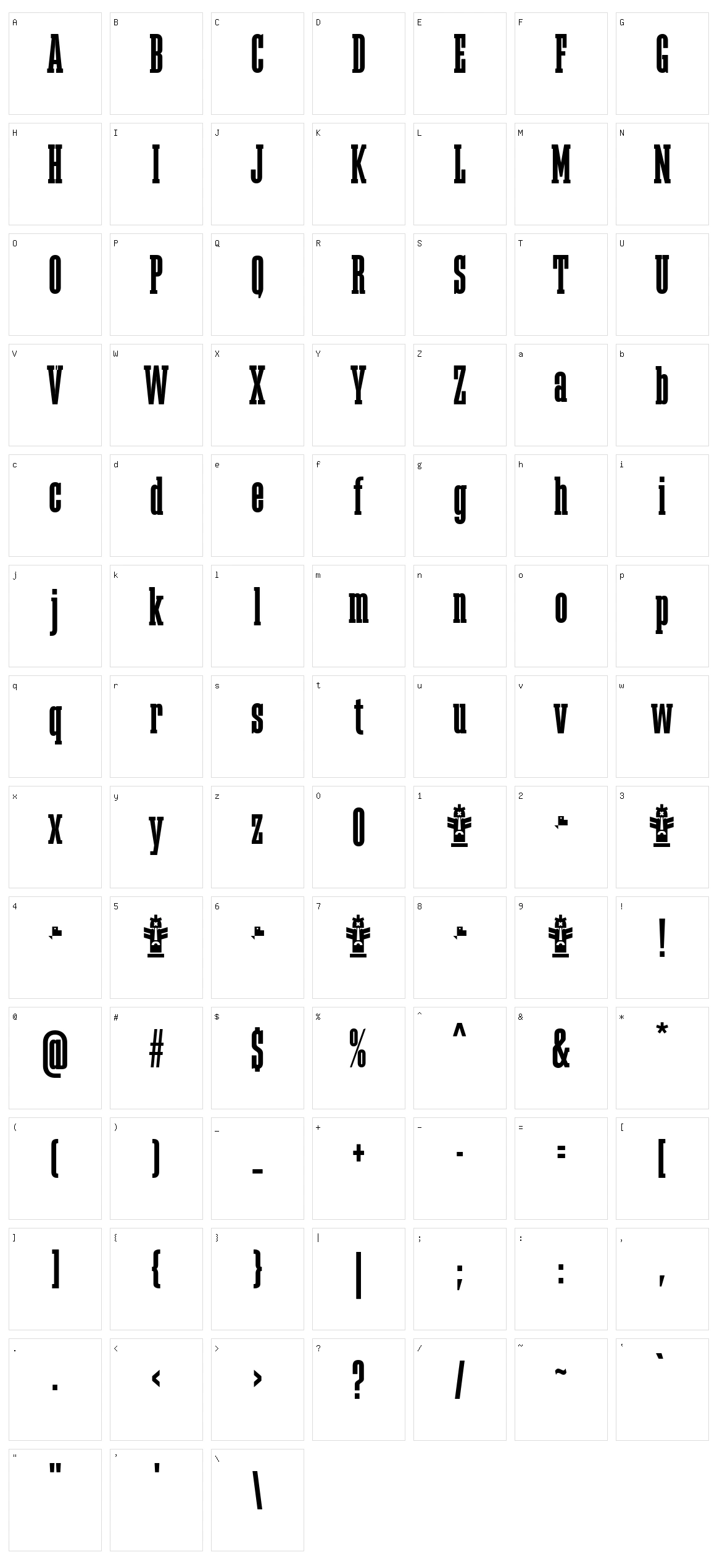 Megalito Slab Character Set