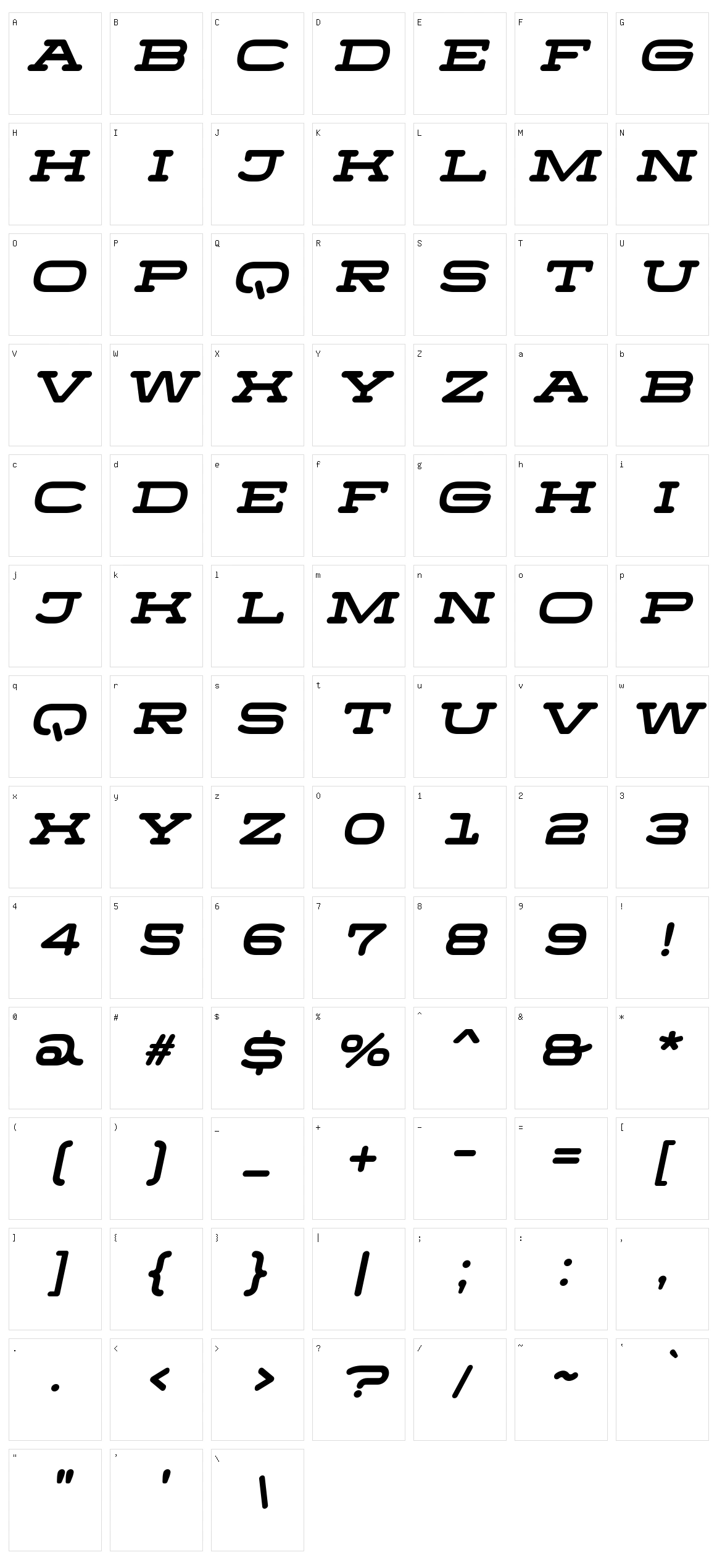 Menscho Character Set