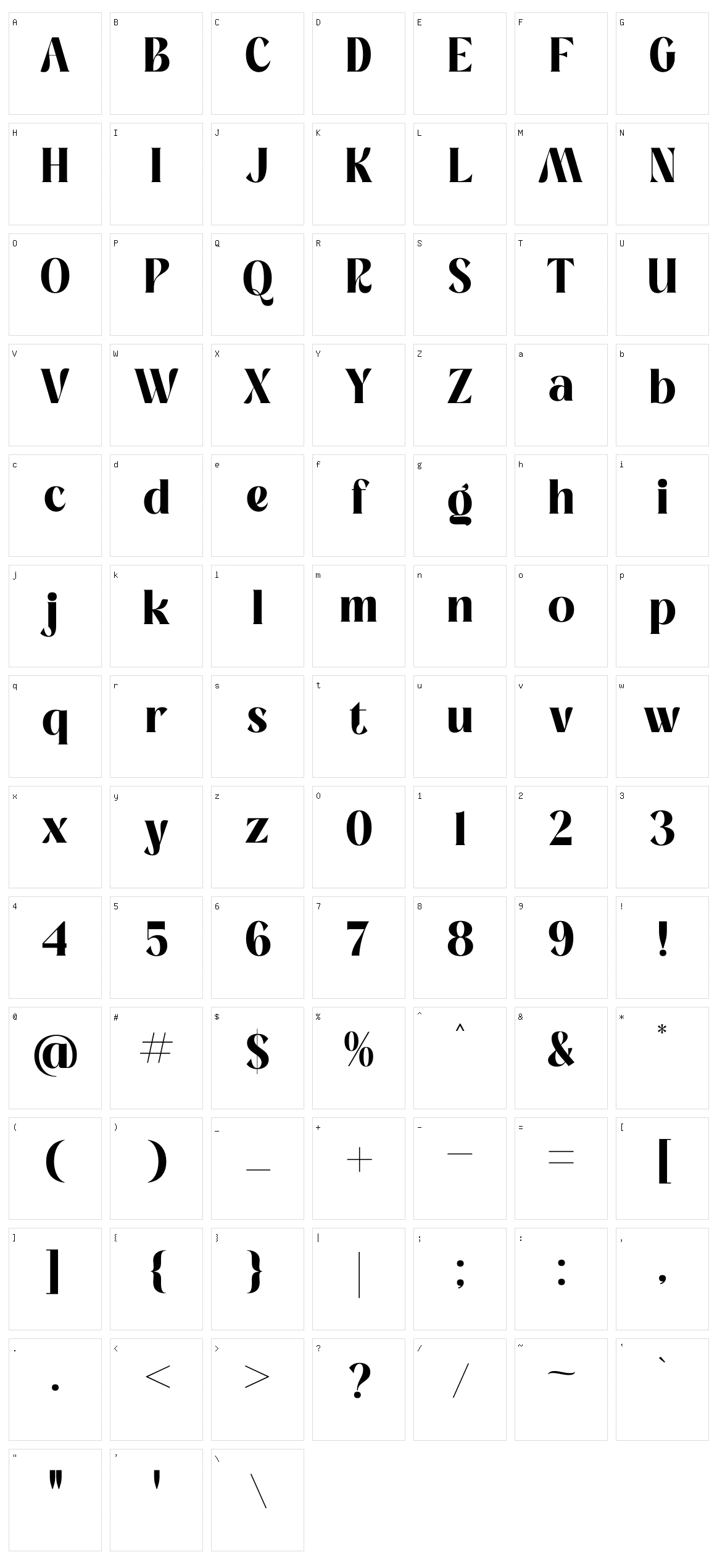 Mercado Character Set