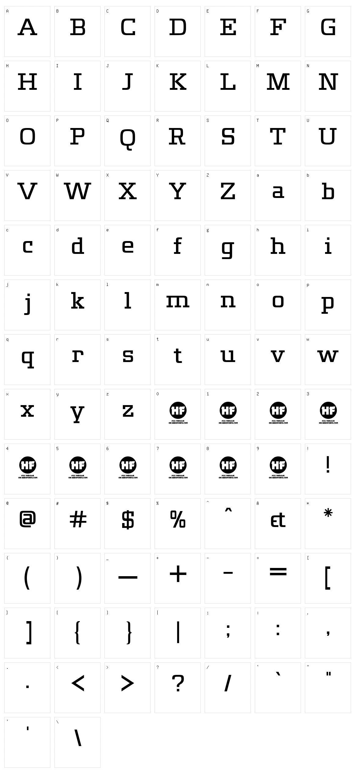 Meteora Character Set