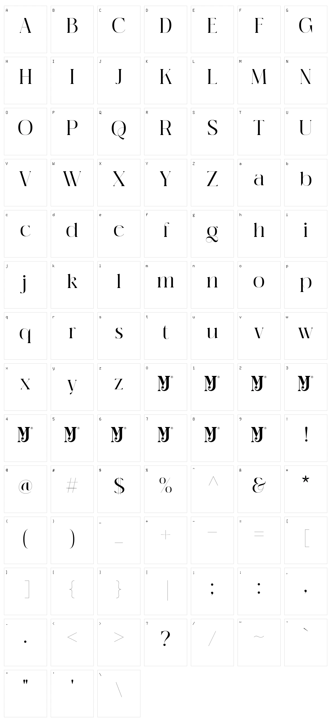 Michiya Character Set