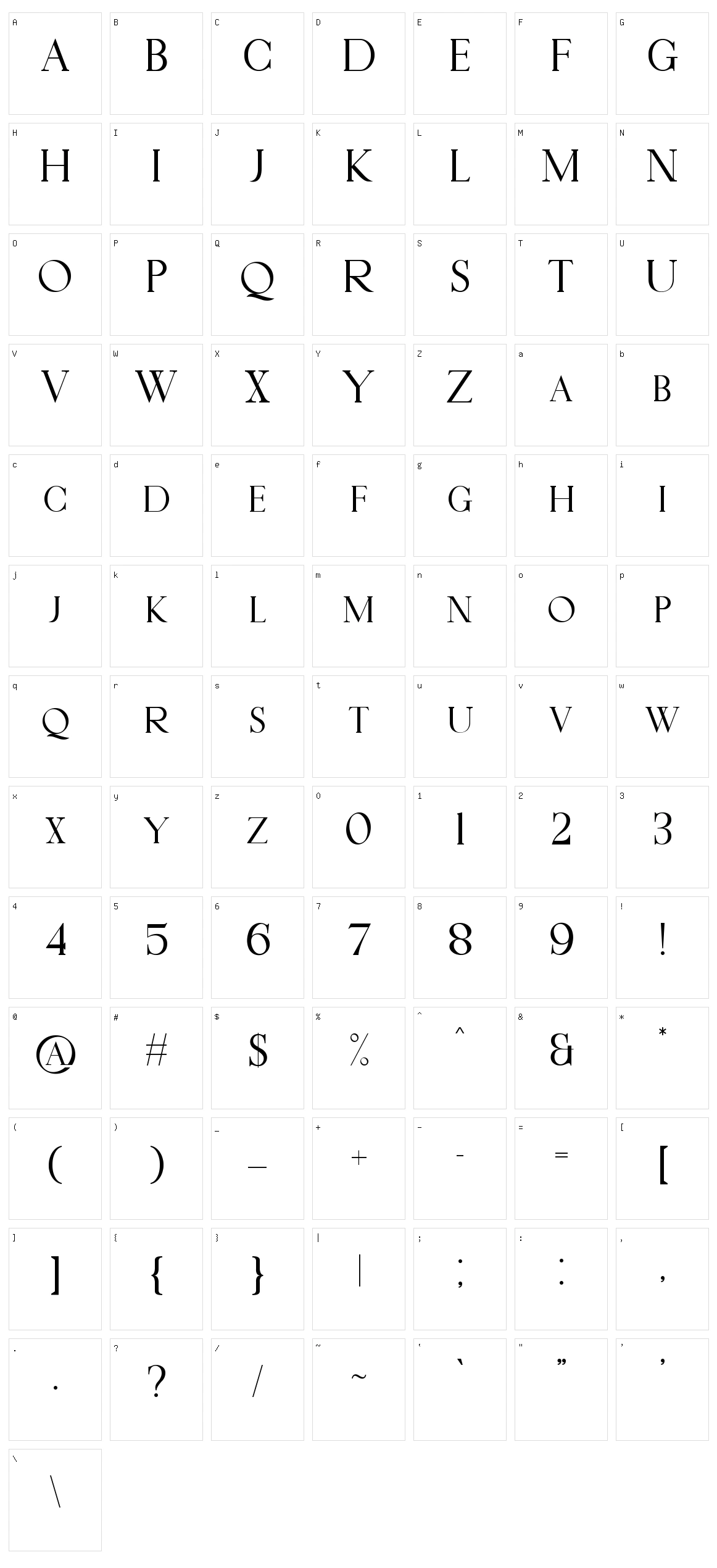 Midtown Groveed Character Set