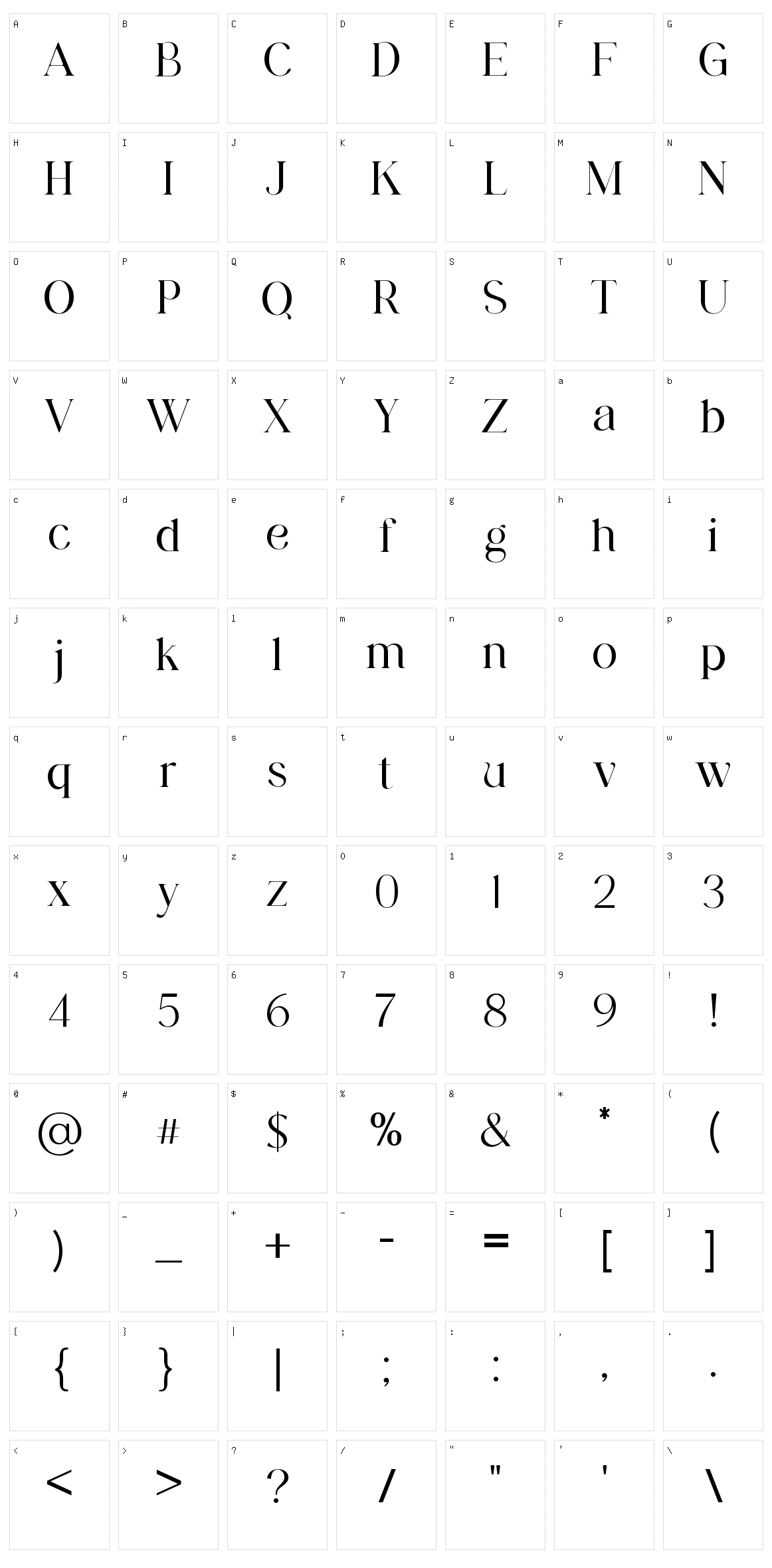 Midwatches Character Set