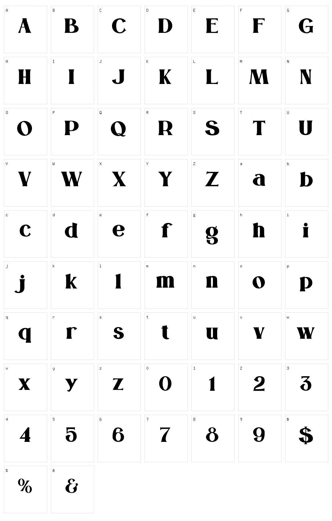 Milona Character Set