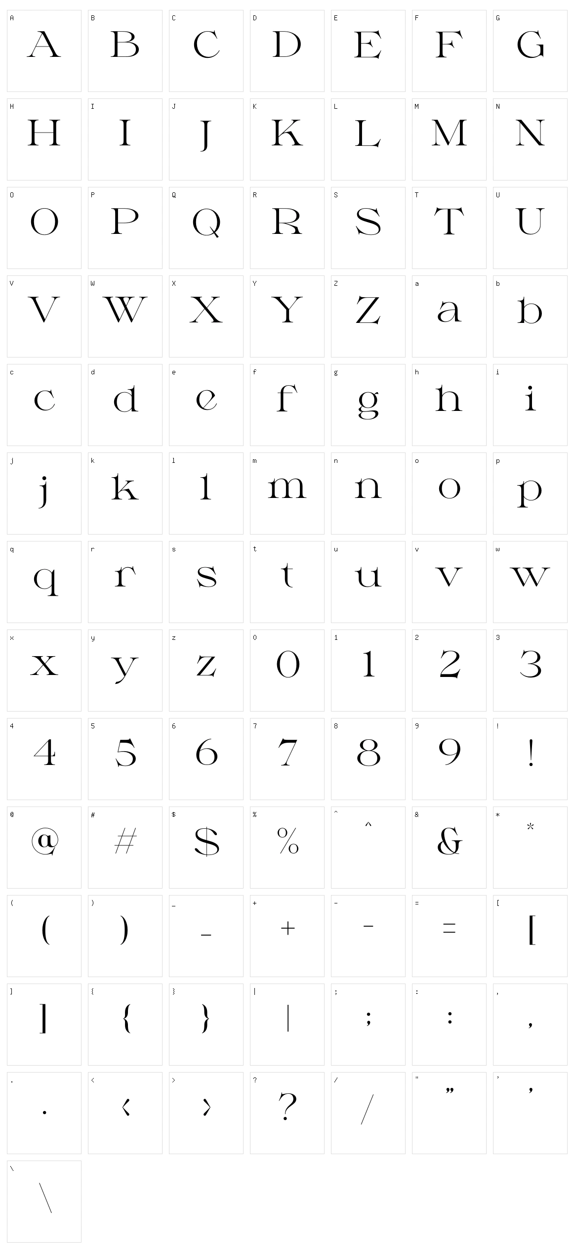 Milssky Character Set
