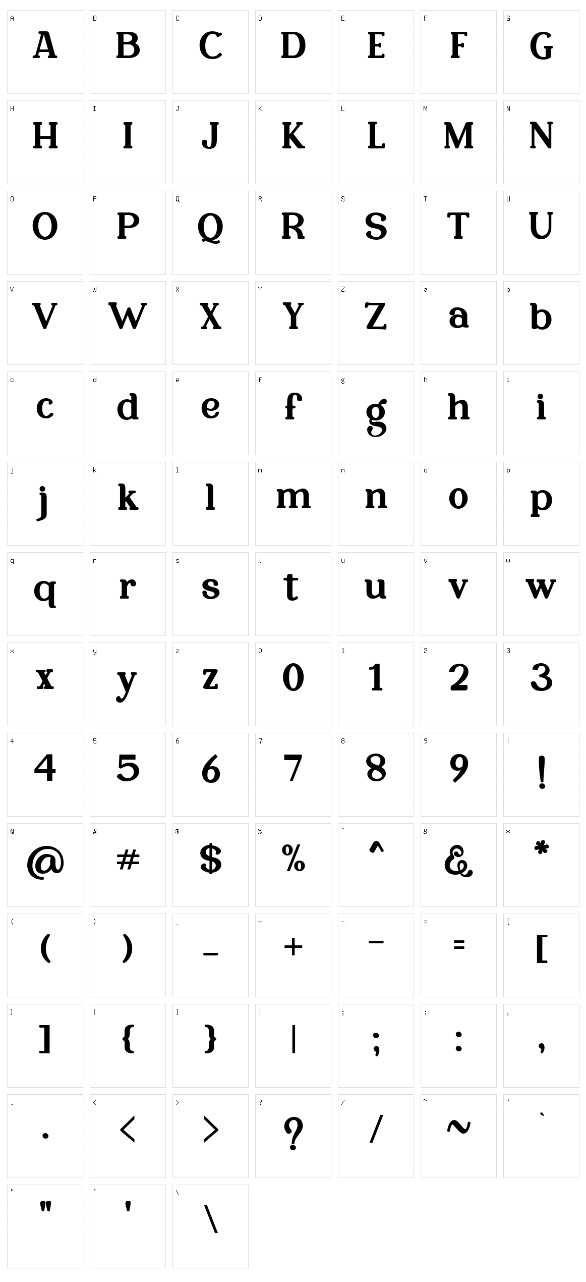 Minagi Bristone Character Set