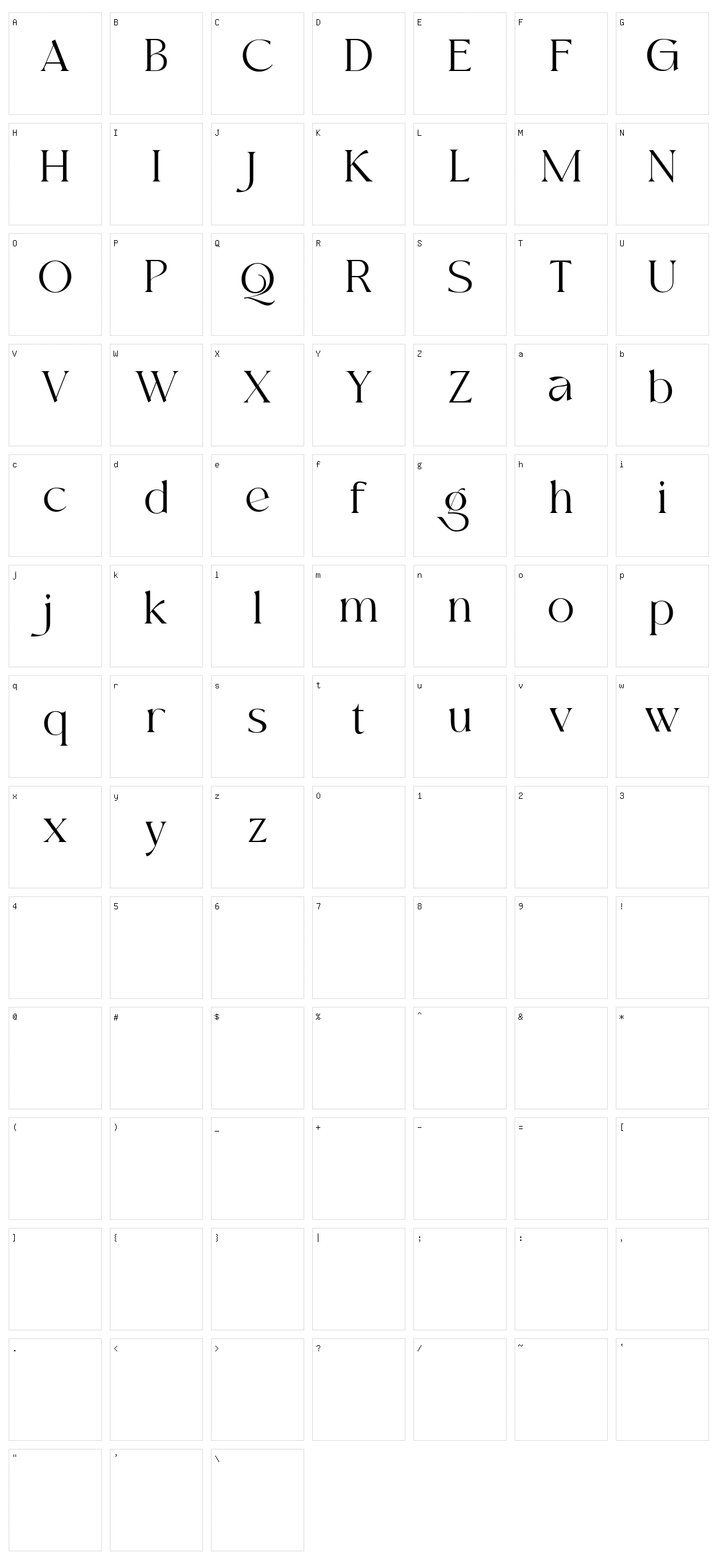 Moglan Character Set