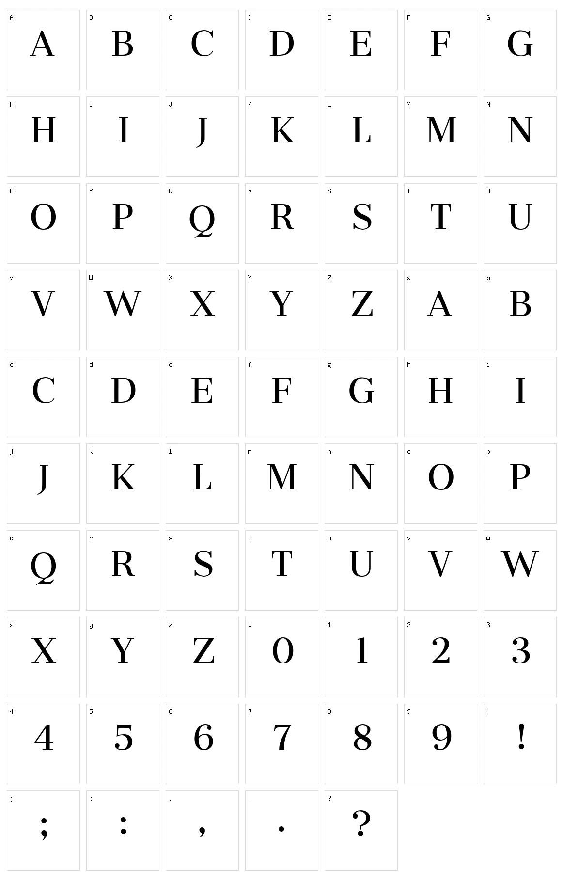 Momento Character Set