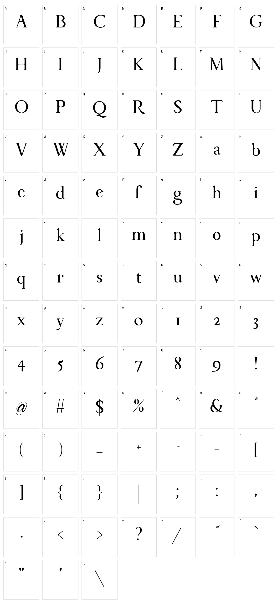 Monteros Character Set