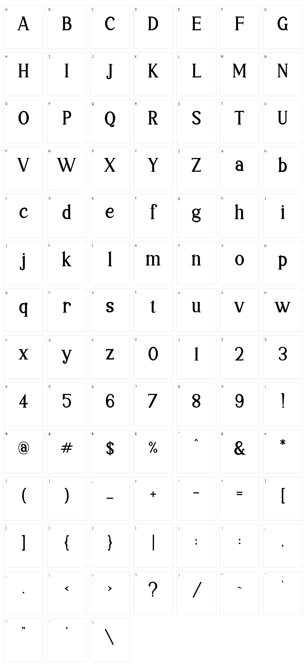 Moonllys Character Set