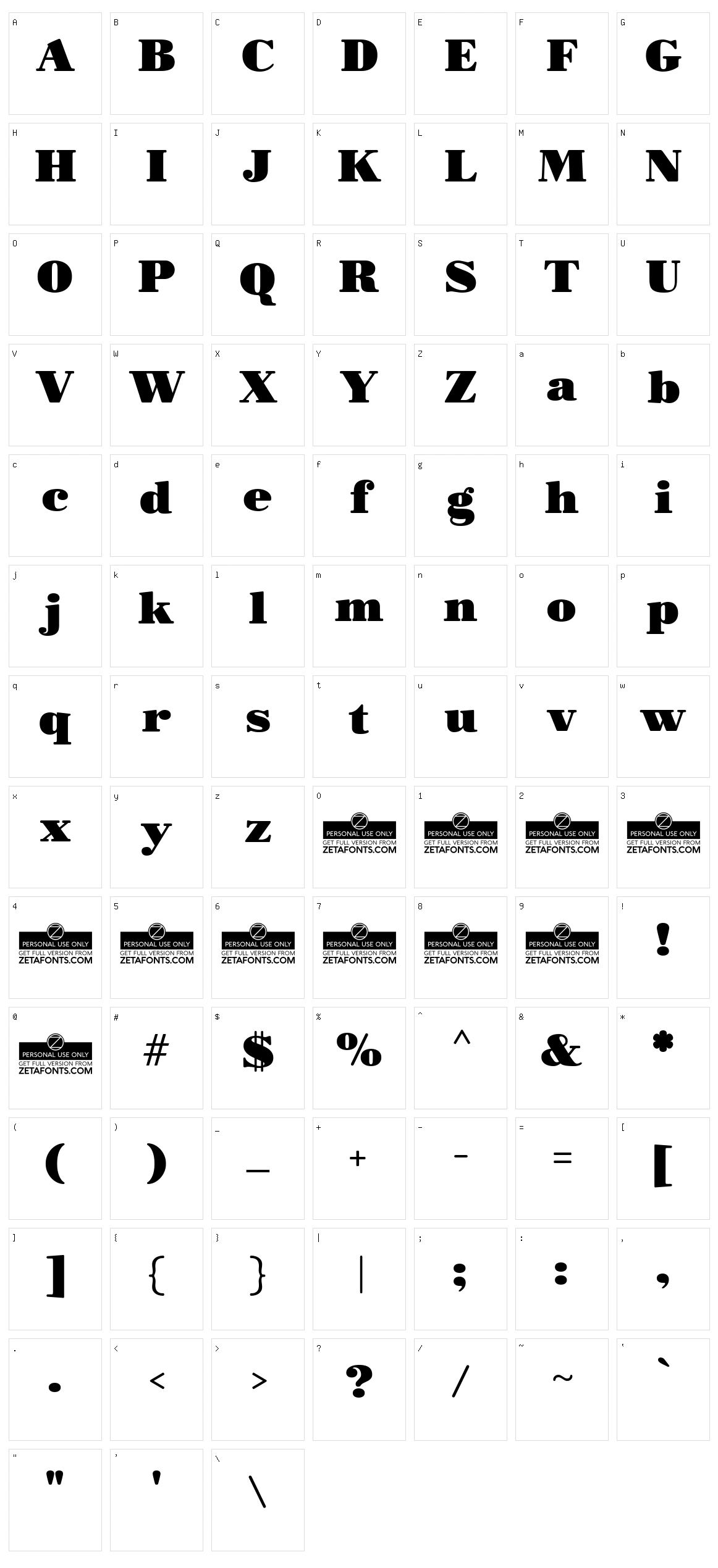 Morbodoni Character Set