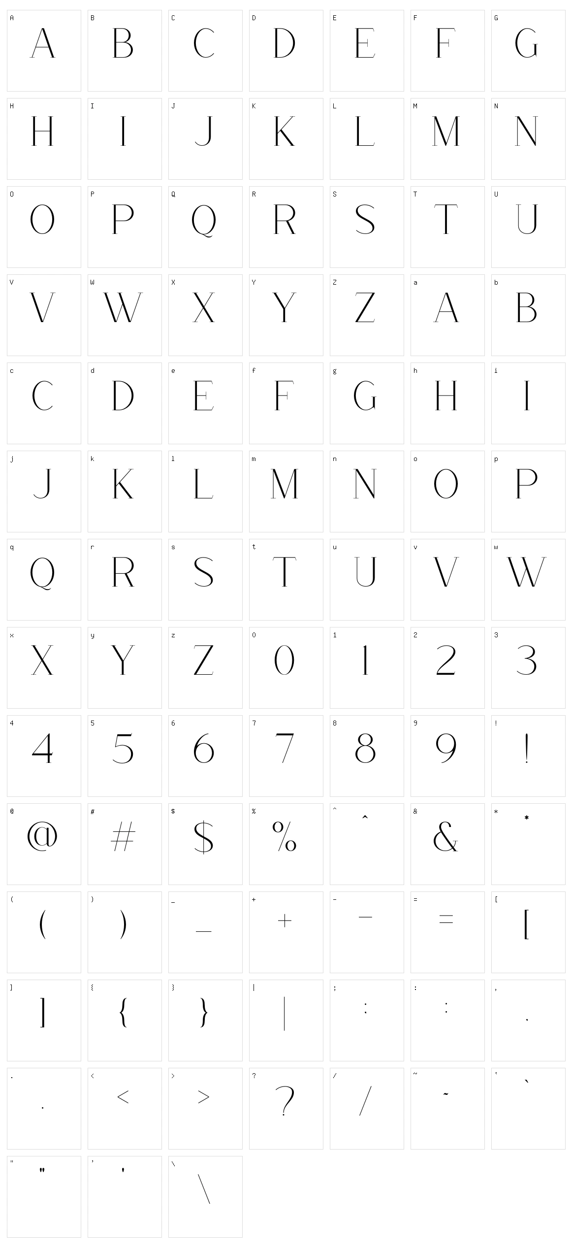 Morena Character Set