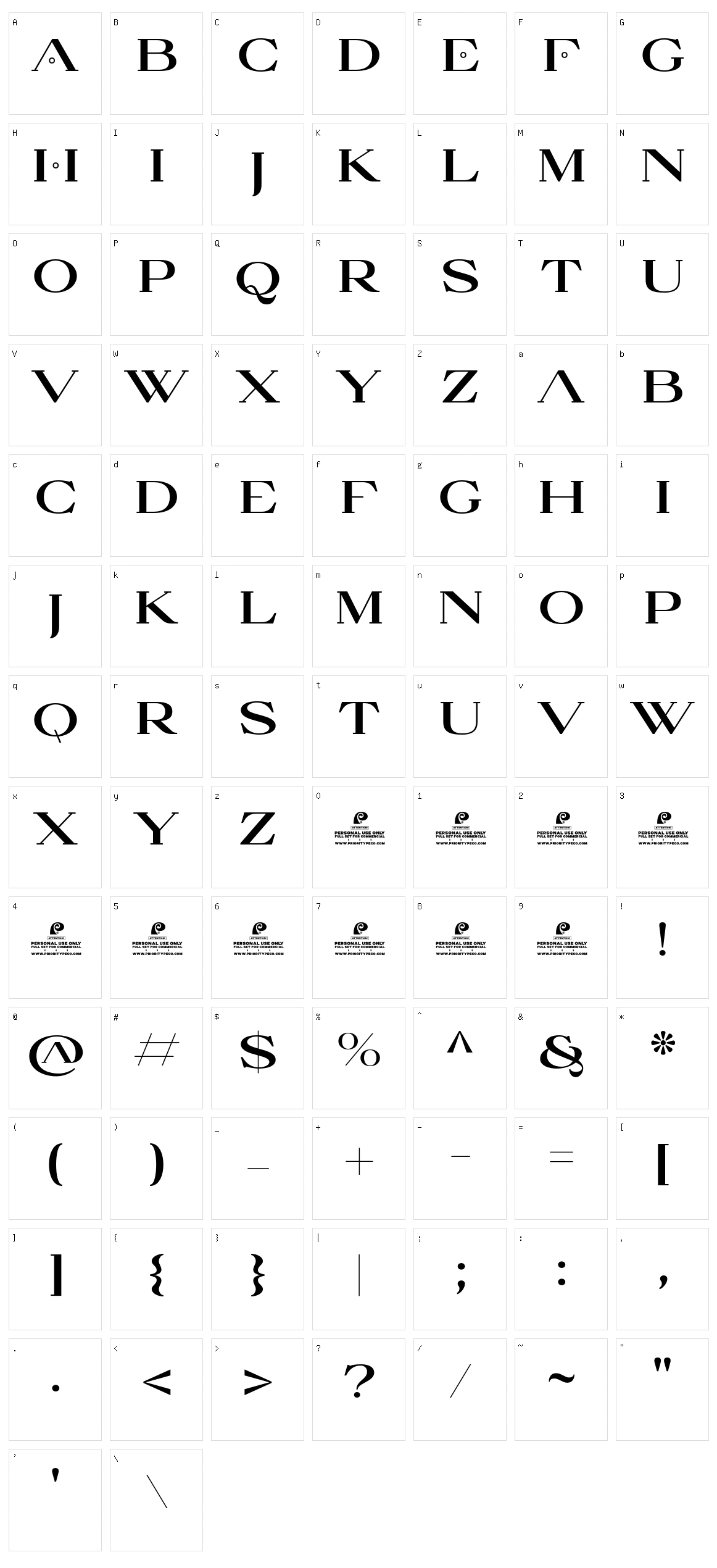 Morlac Character Set