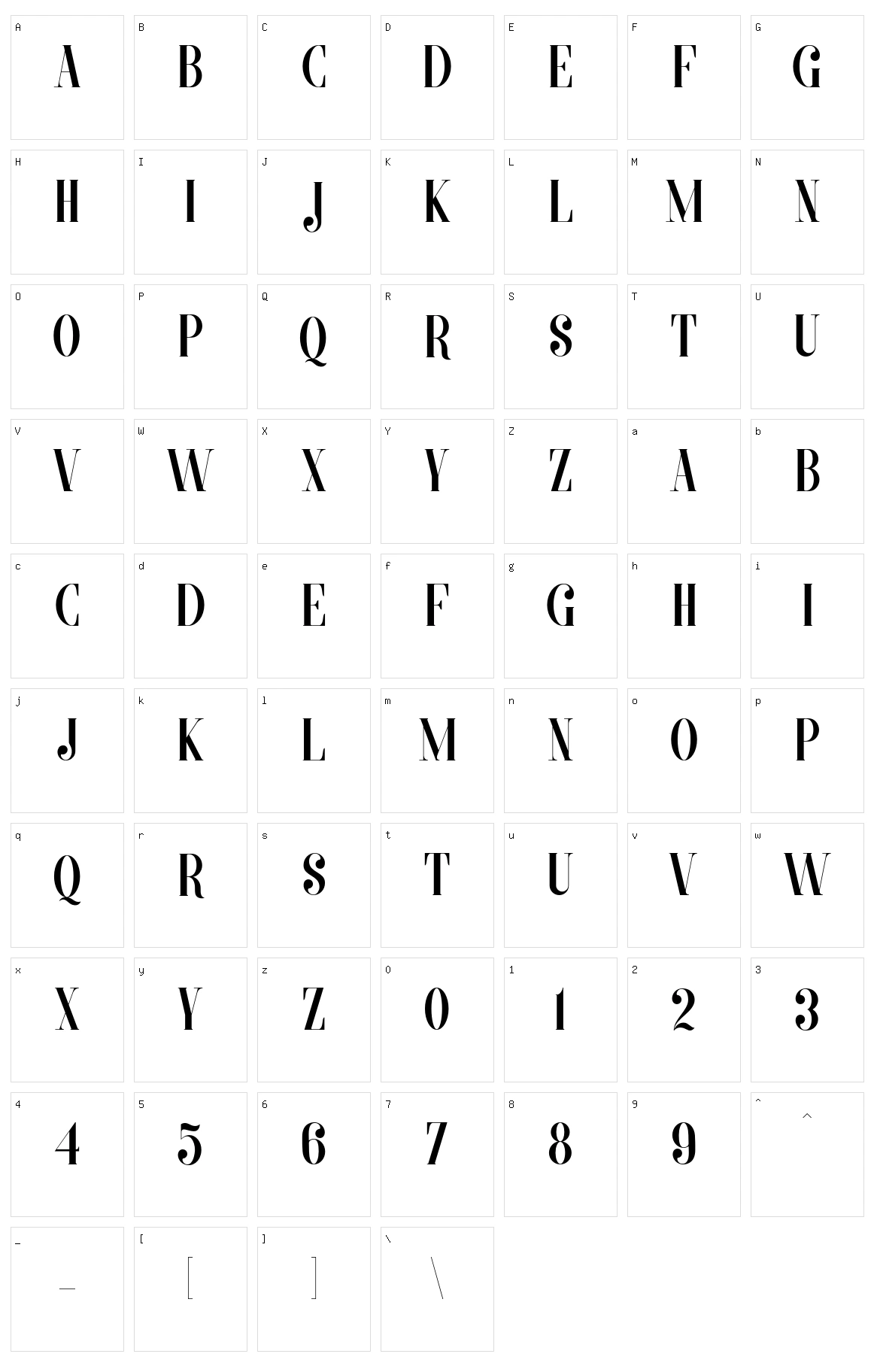 Morva Character Set